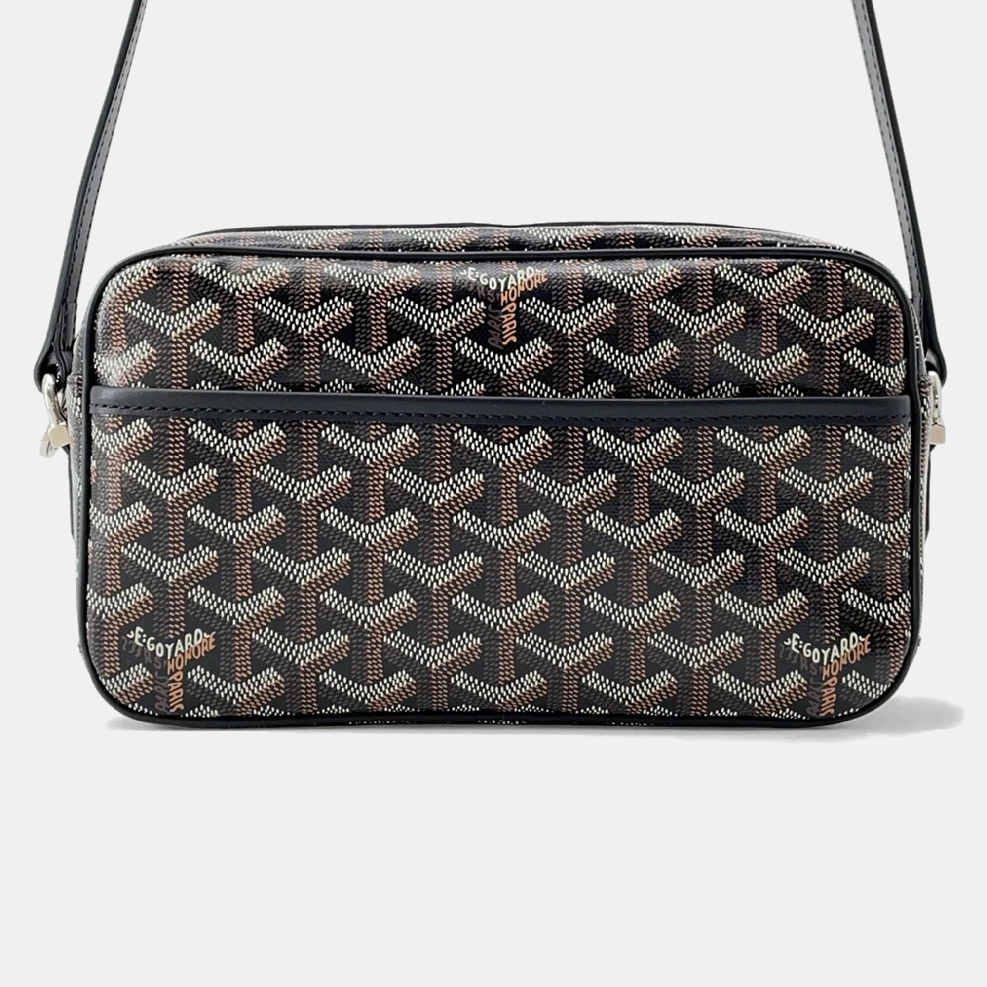 

Goyard Cupvert Black Coated Canvas Leather PM Handbag