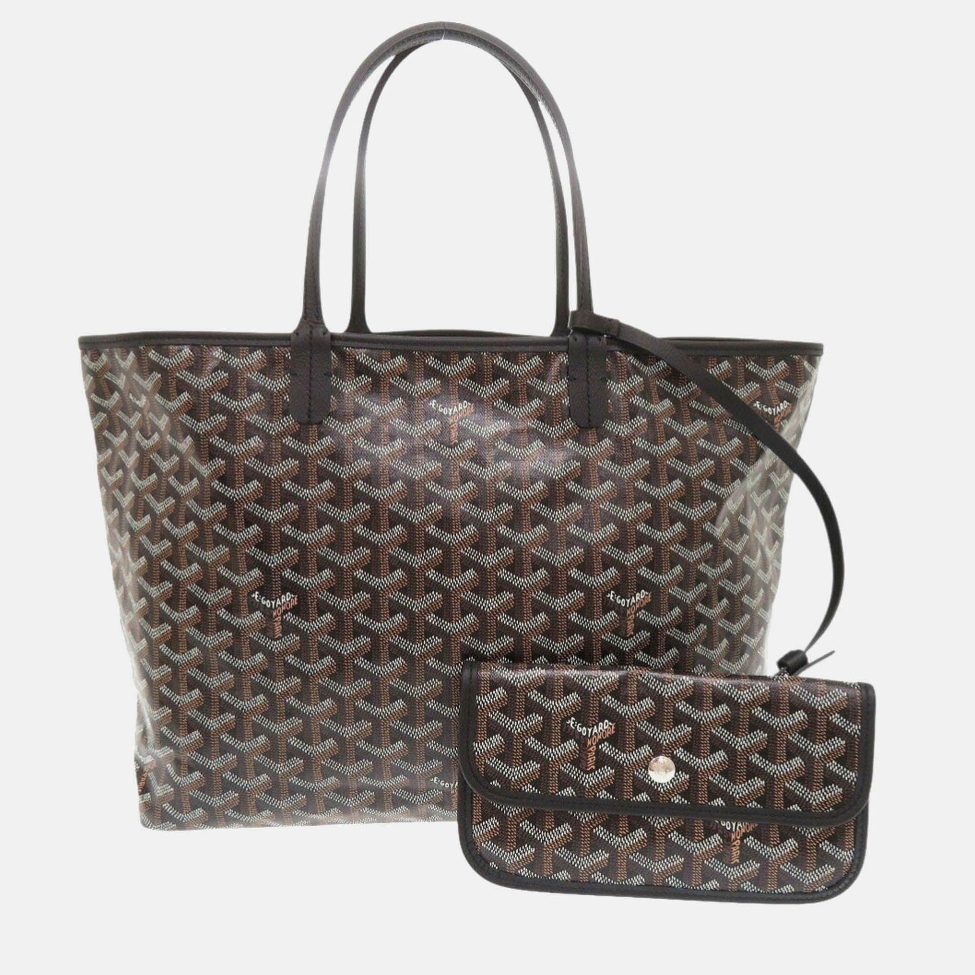 

Goyard Saint Louis Pm Pvc-Coated Canvas And Leather Black Tote Bag