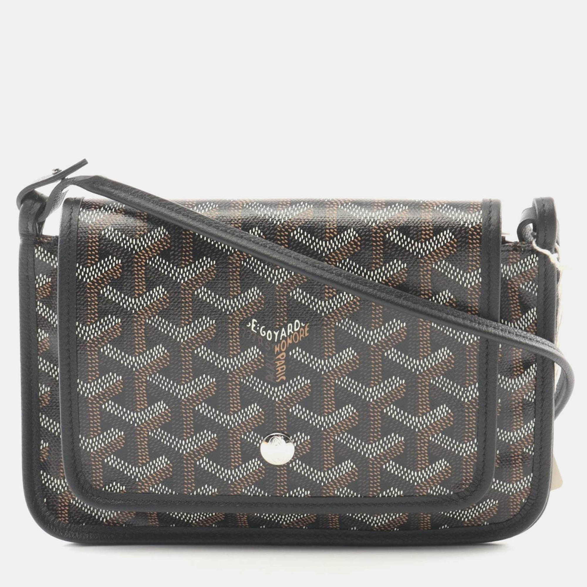 

Goyard Plume Pouch Wallet Shoulder Bag Coated Canvas Leather Black Multicolor