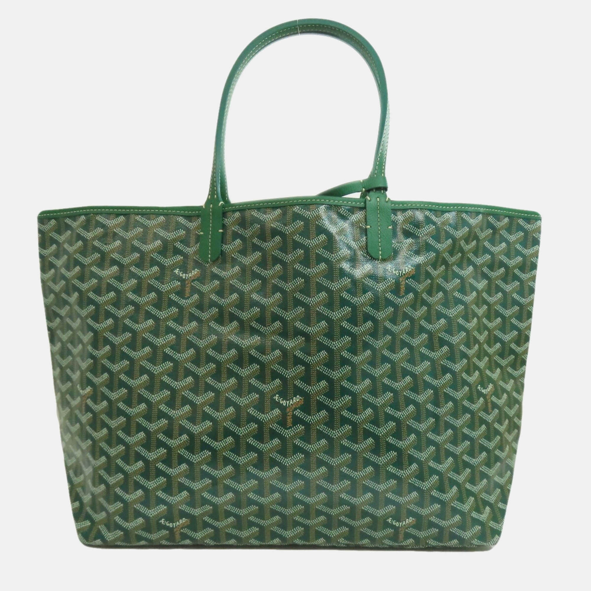 Pre-owned Goyard Saint Louis Pm Tote Bag In Coated Canvas In Green