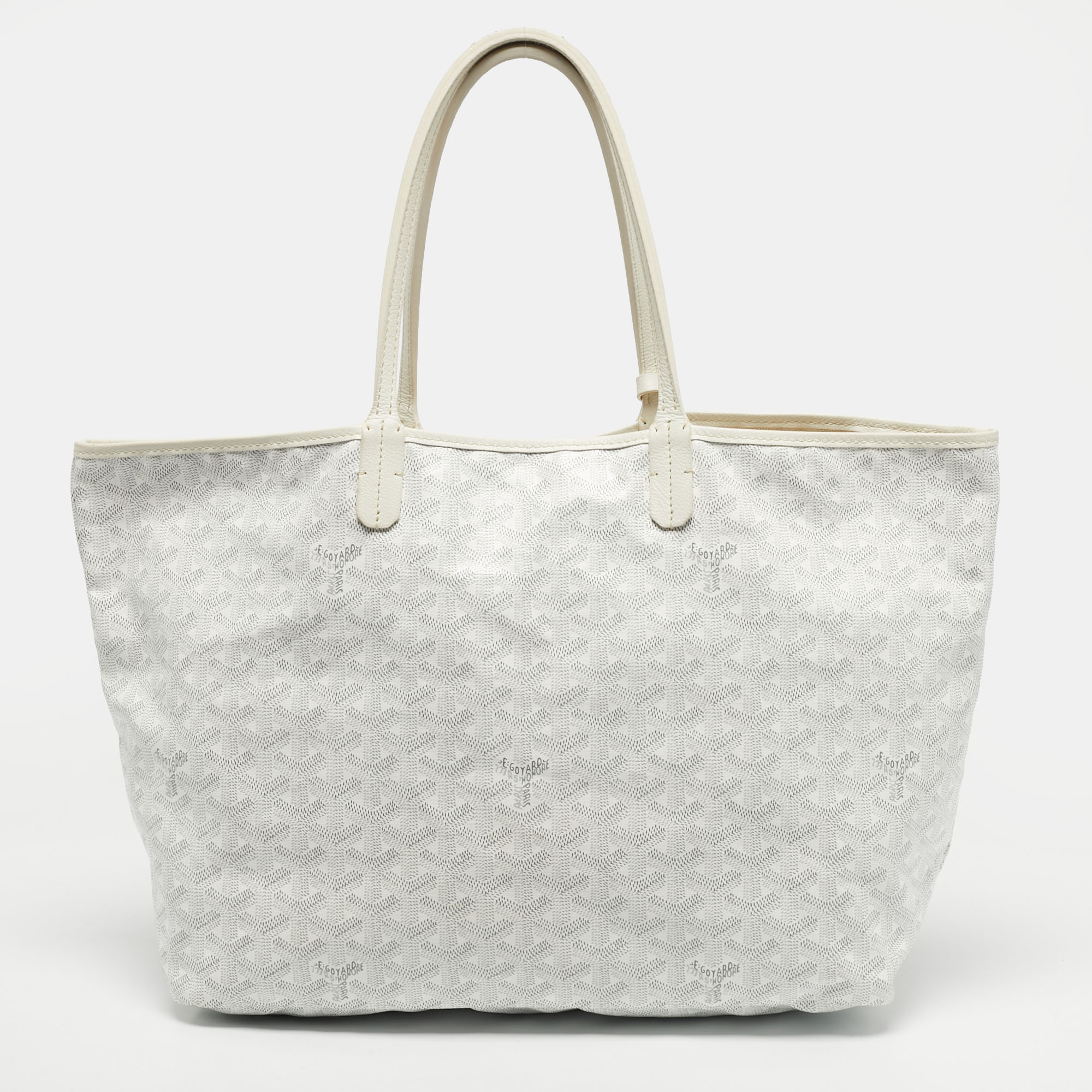 

Goyard White Goyardine Coated Canvas and Leather Saint Louis PM Tote
