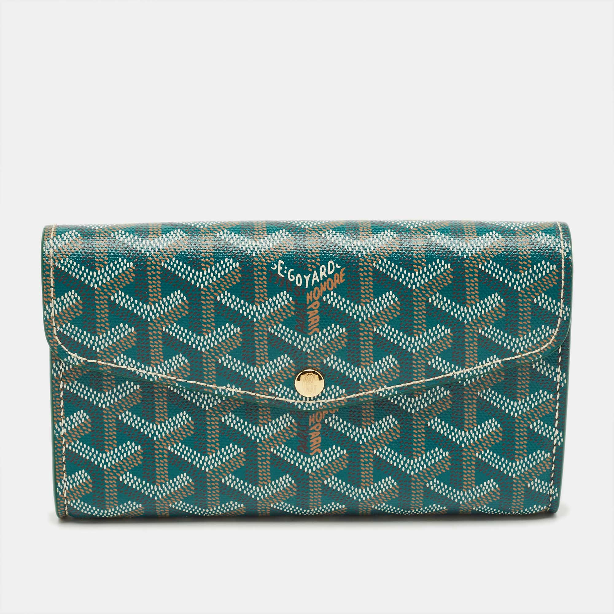 

Goyard Green Goyardine Coated Canvas Double Flap Continental Wallet