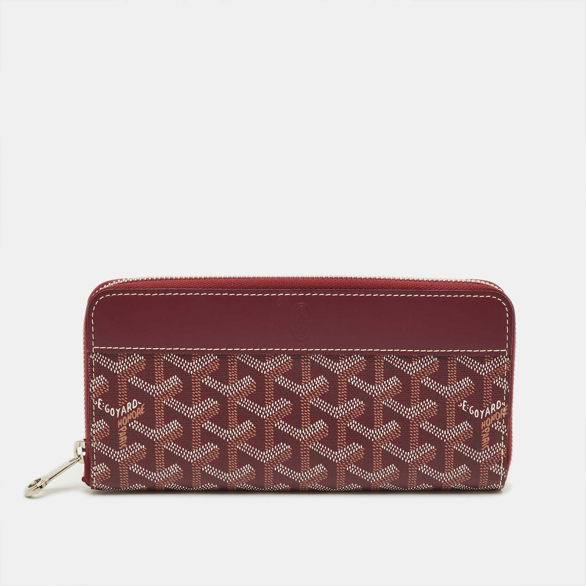

Goyard Burgundy Goyardine Coated Canvas Matignon GM Wallet