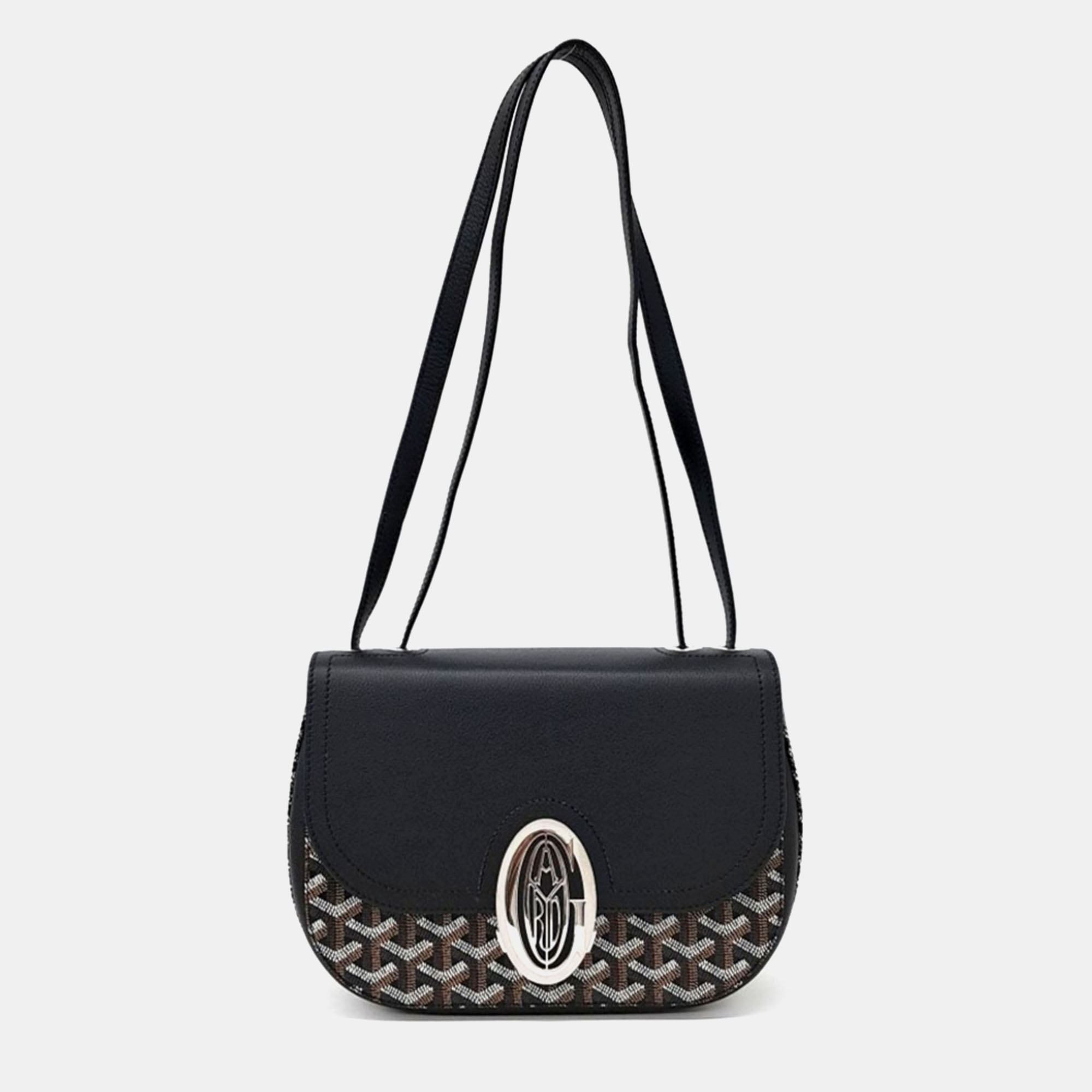 Pre-owned Goyard Black Coated Canvas And Leather 233 Bag