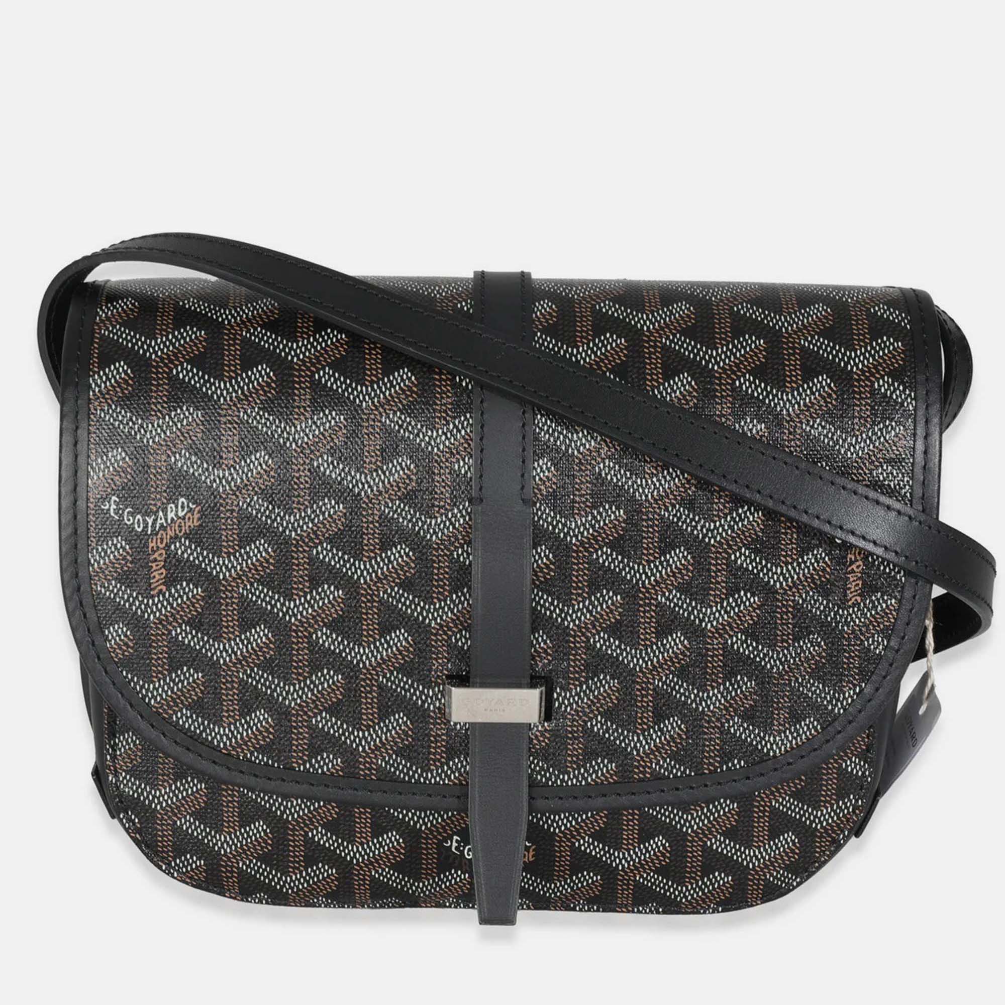 Pre-owned Goyard Ine Canvas Belvedere Pm In Black