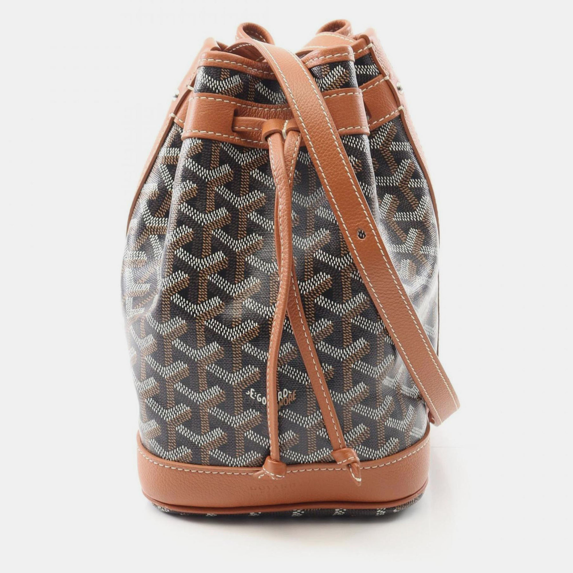 

Goyard Petit Flo Black/Brown Coated Canvas Leather. Shoulder Bag