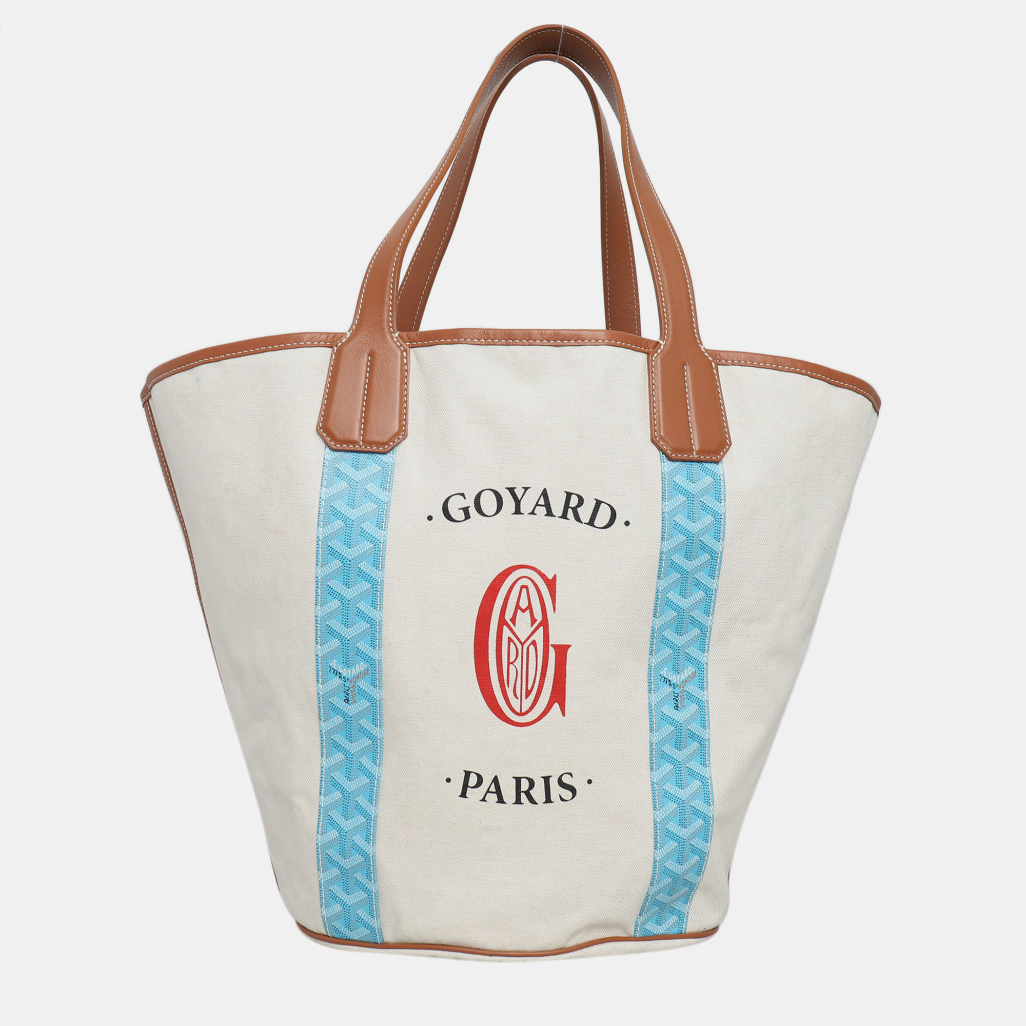 Pre-owned Goyard Reversible Belharra Bag In White