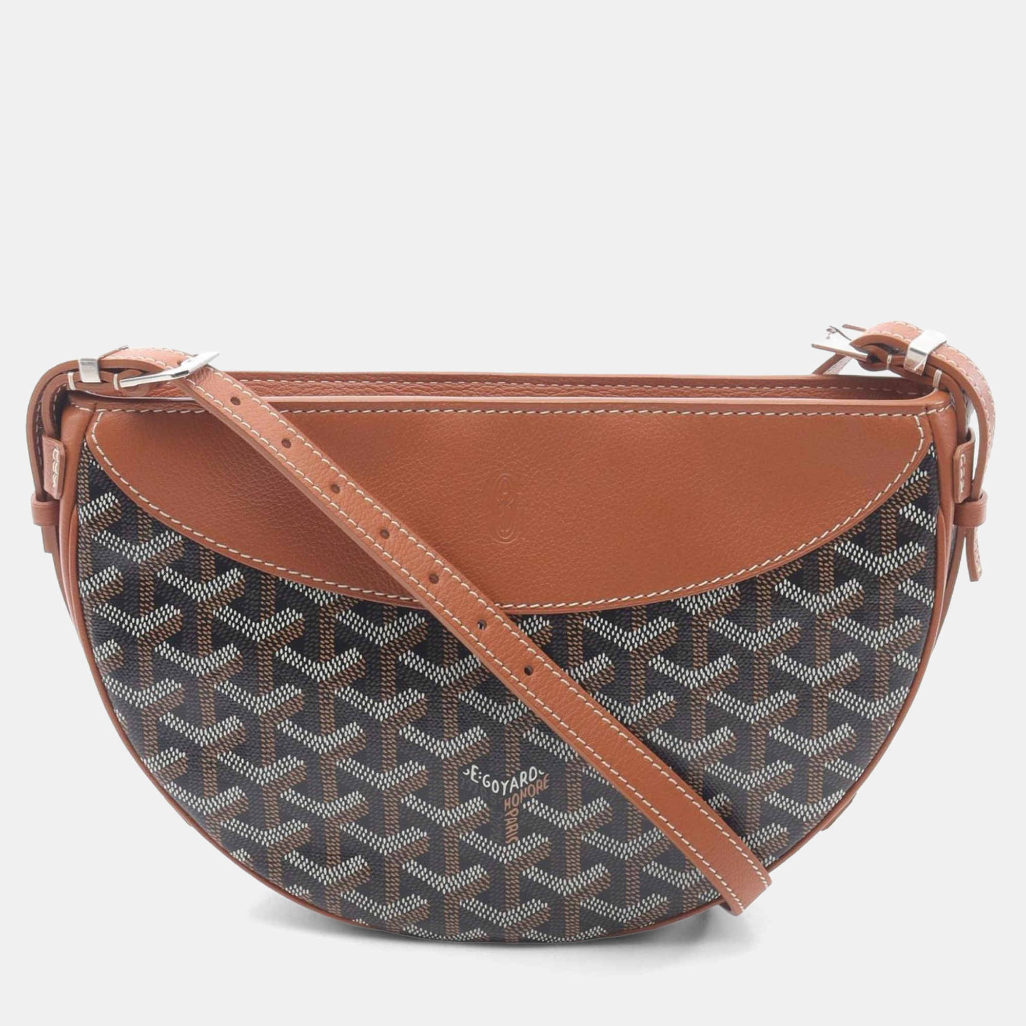 

Goyard Hirondelle Shoulder Bag In Leather And Coated Canvas Brown/Black
