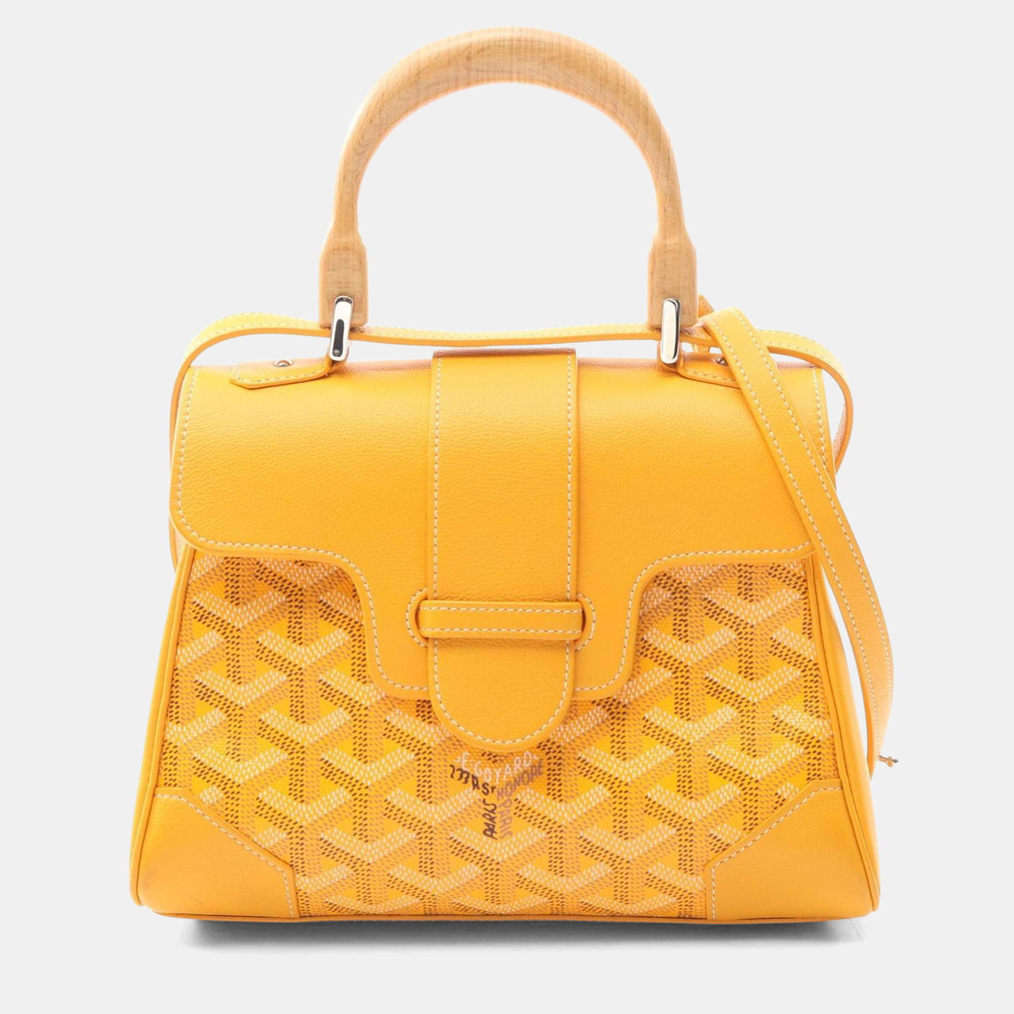 Pre-owned Goyard Saigon Yellow Coated Canvas Leather Mini Handbag