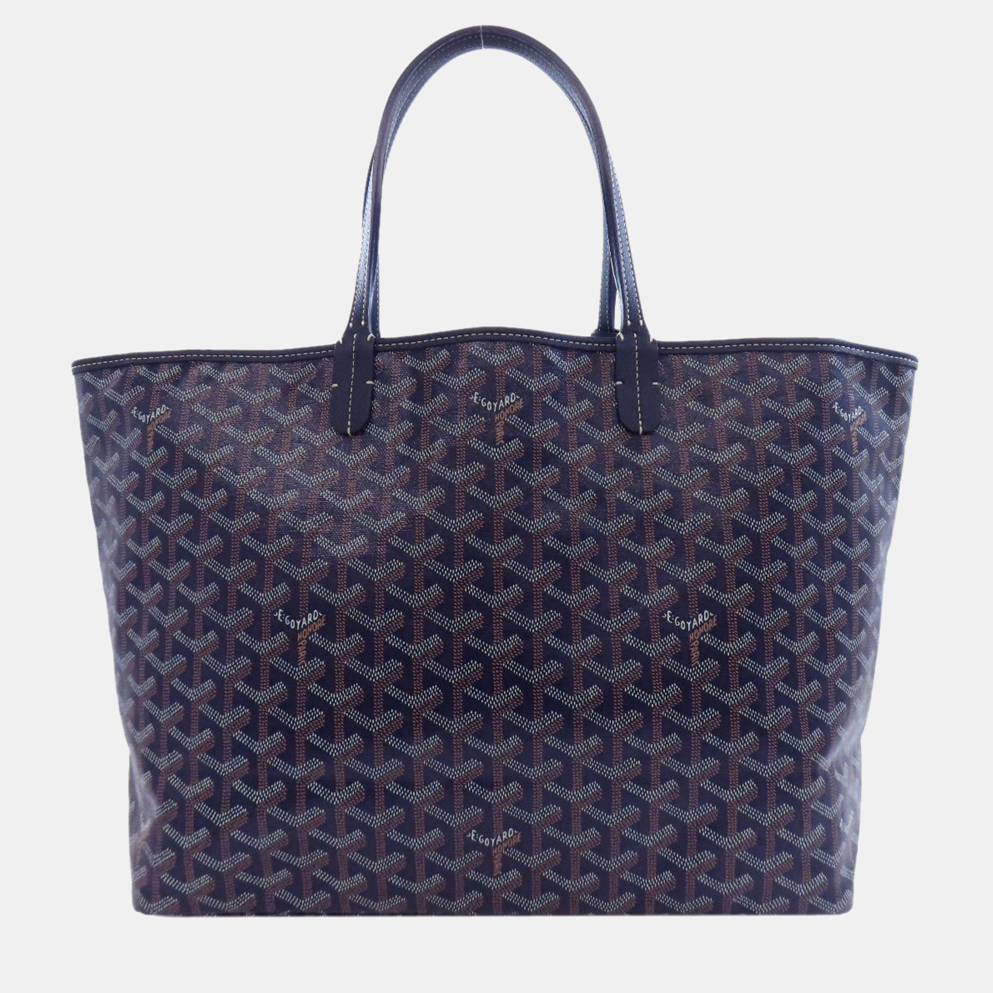 Pre-owned Goyard Saint Louis Pm Tote Bag In Coated Canvas In Blue