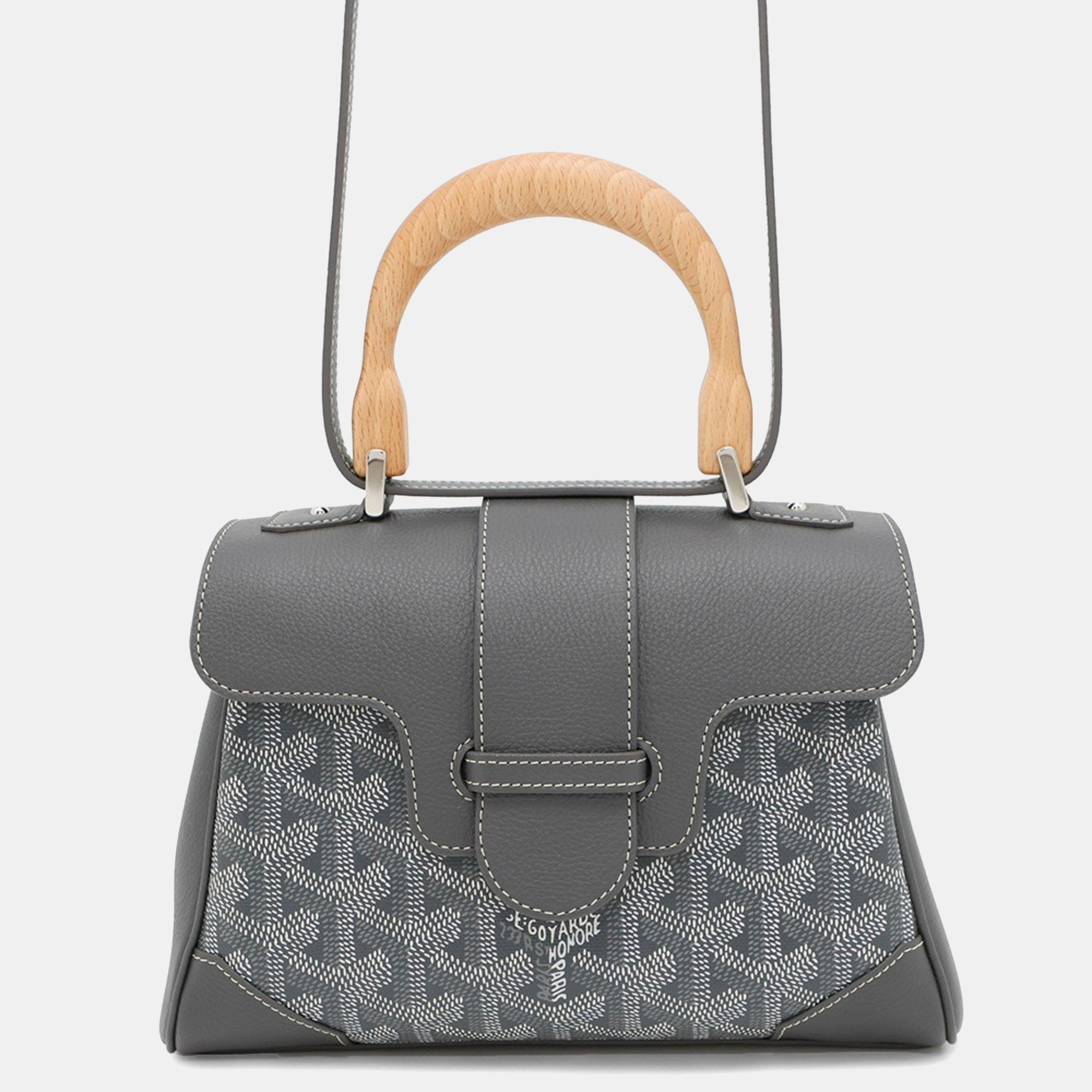

Goyard Saigon Mini Leather Handbag minty, Grey