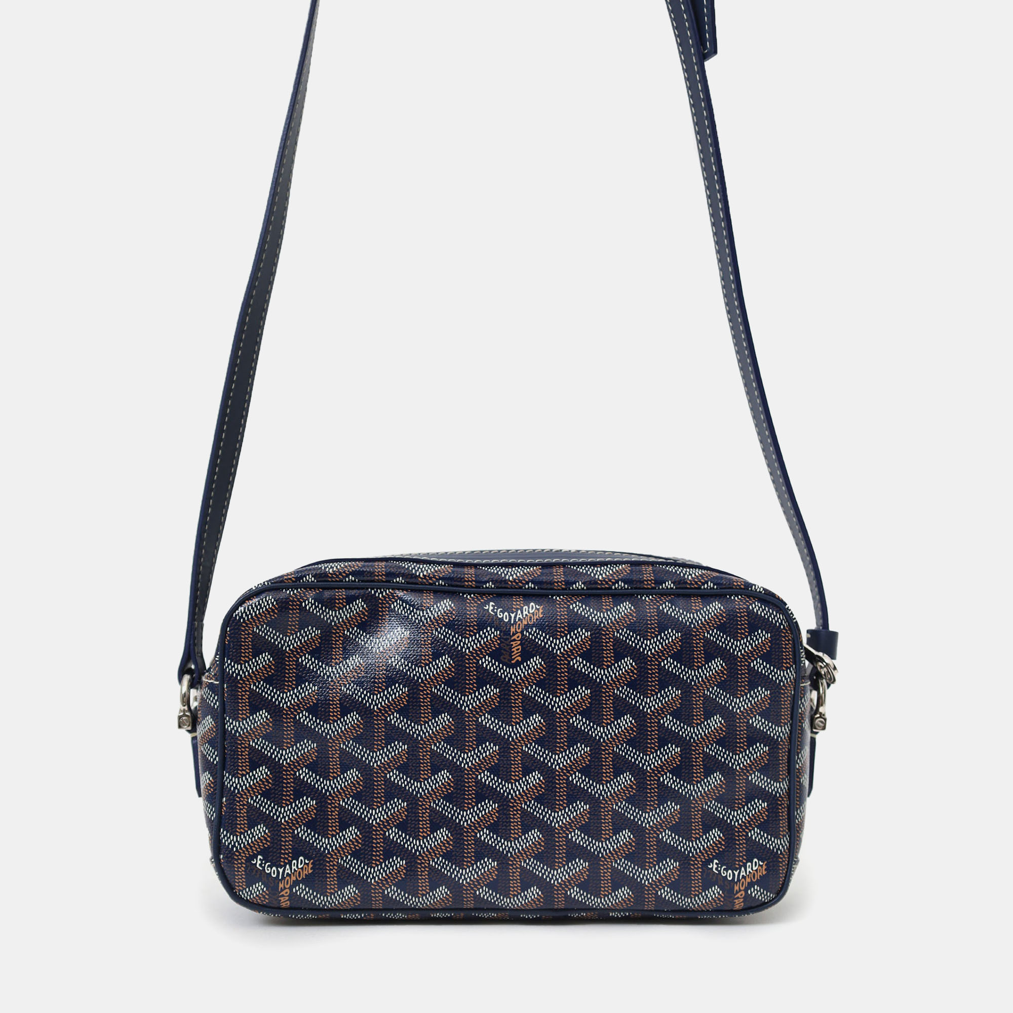 

Goyard Navy Goyardine Coated Canvas Sac Capvert Crossbody Bag, Navy blue