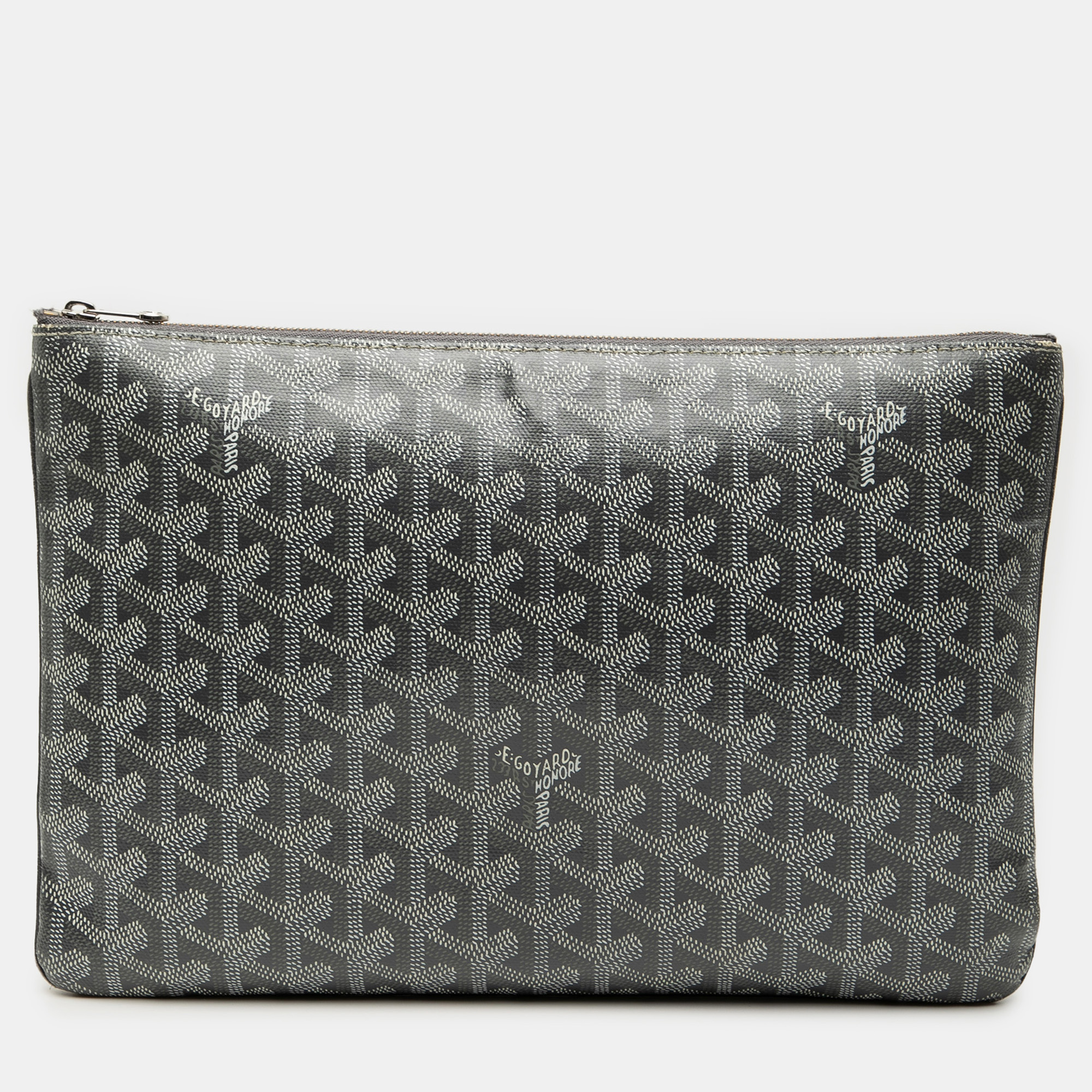 

Goyard Goyardine Senat Coated Canvas Grey Clutche MM