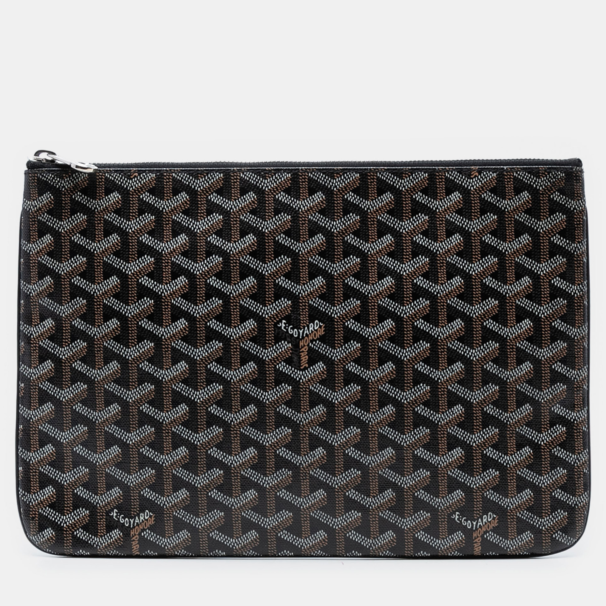 

Goyard Black Coated Canvas Goyardine Senat MM