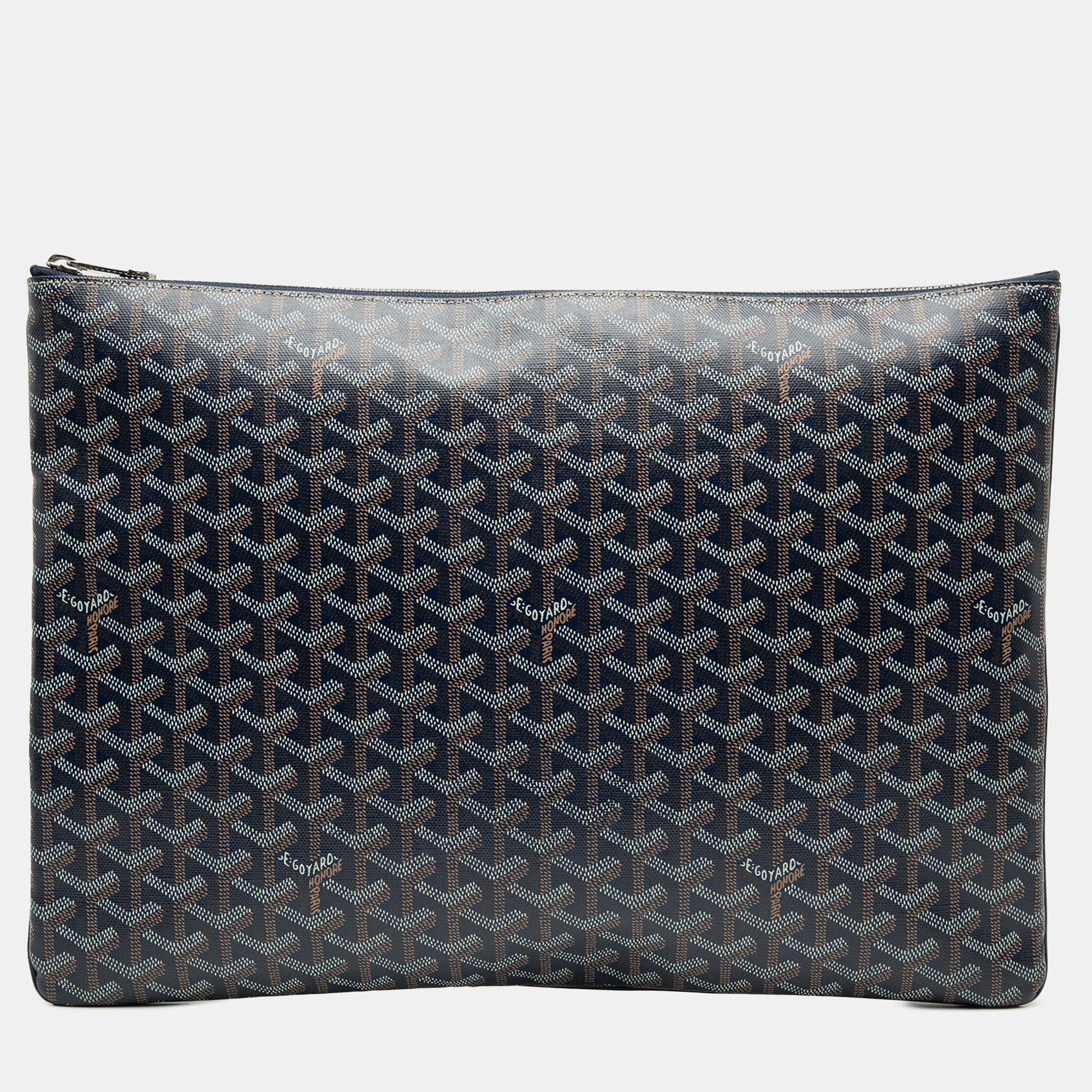 

Goyard Blue Brown Goyardine Senat GM