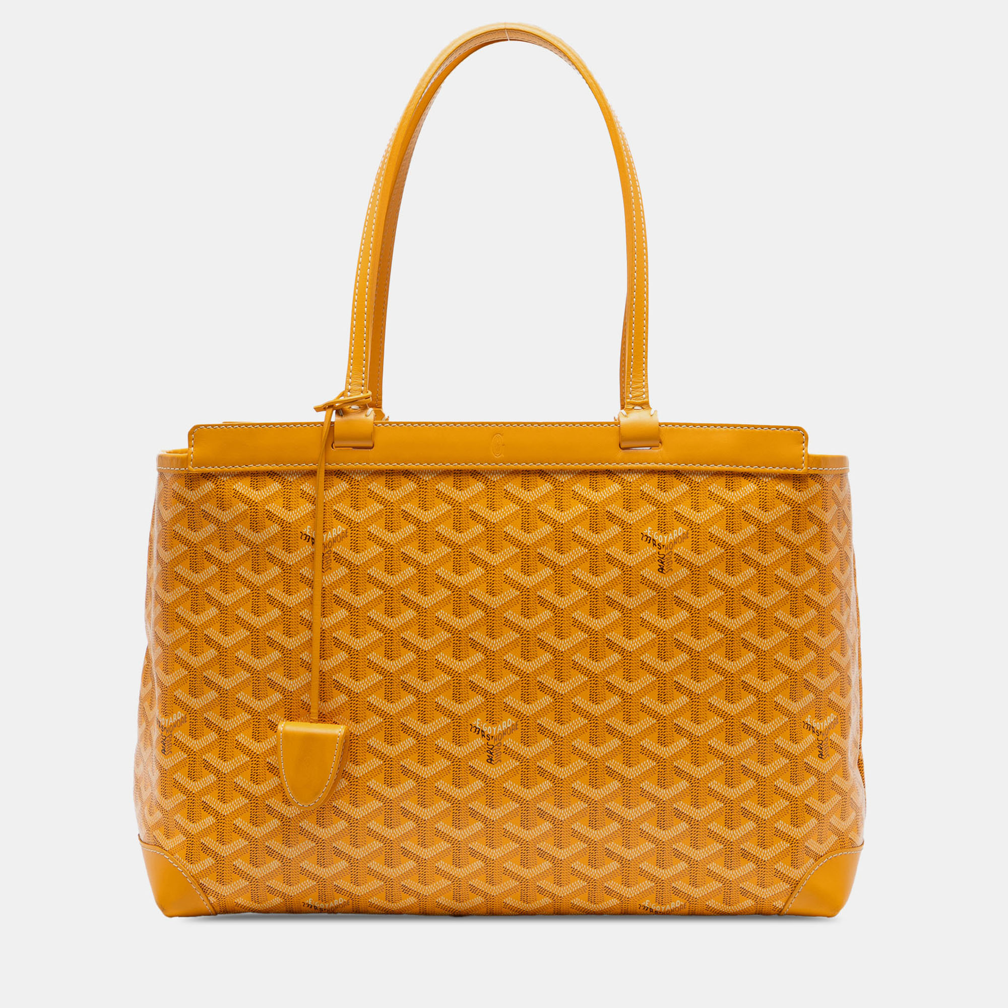 

Goyard Coated Canvas Leather Goyardine Bellechasse PM, Yellow