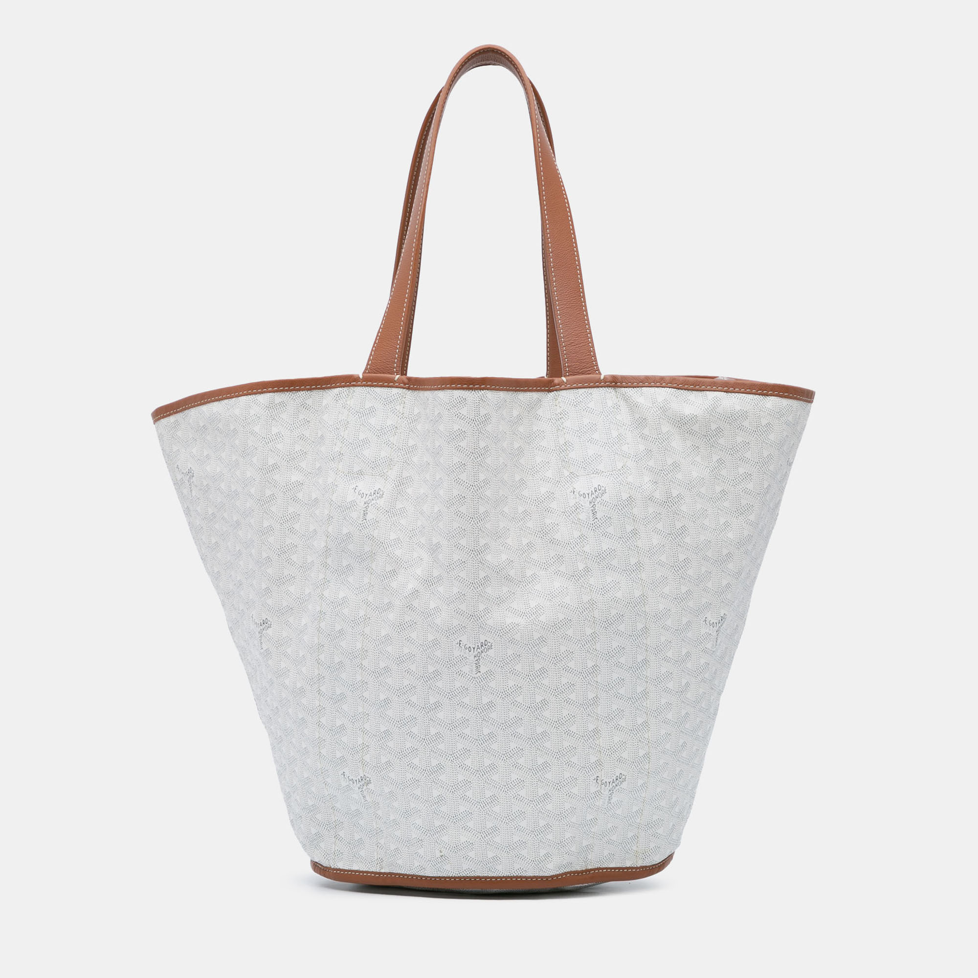 

Goyard Brown White Goyardine Reversible Belharra Tote