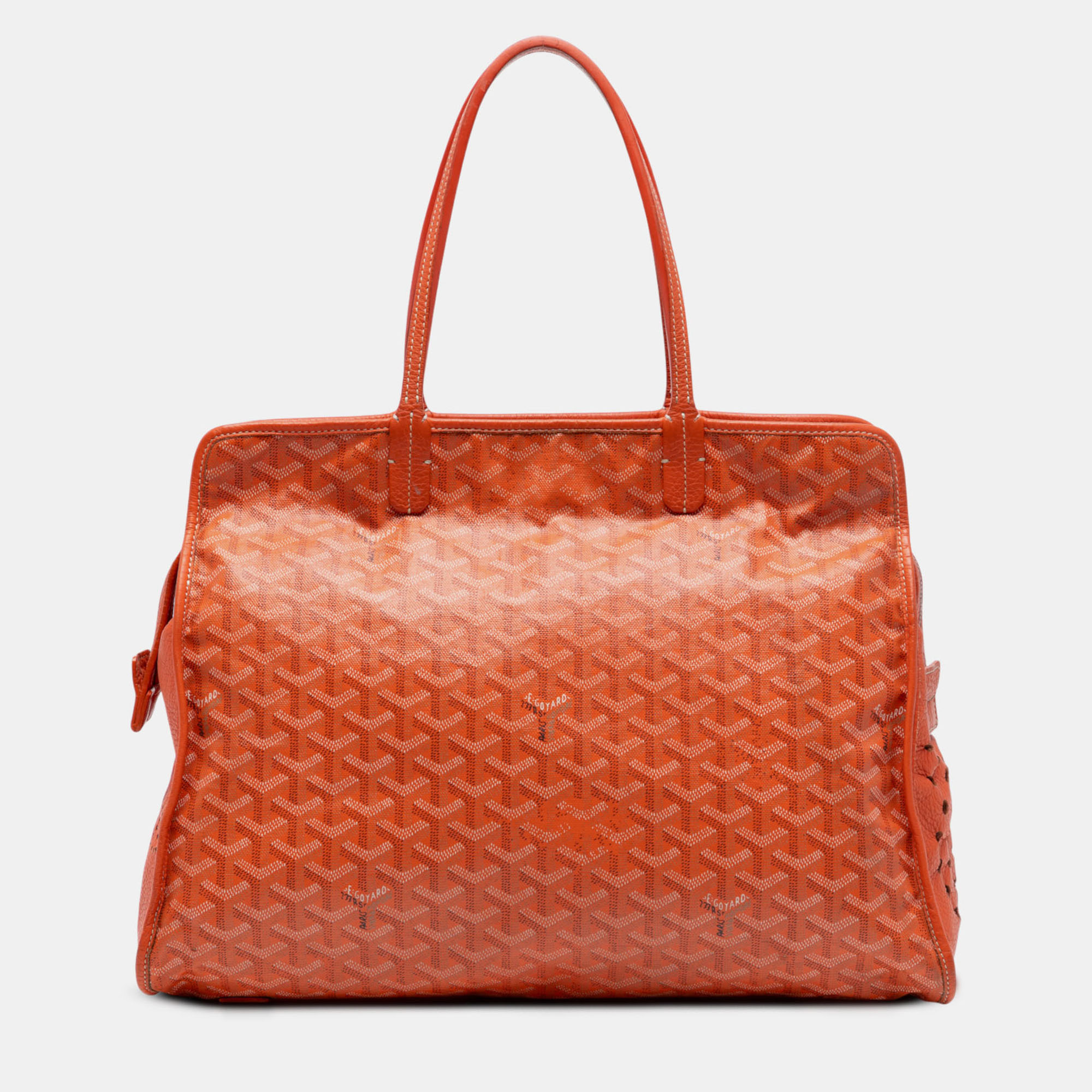 

Goyard Orange Goyardine Sac Hardy Pet Carrier PM