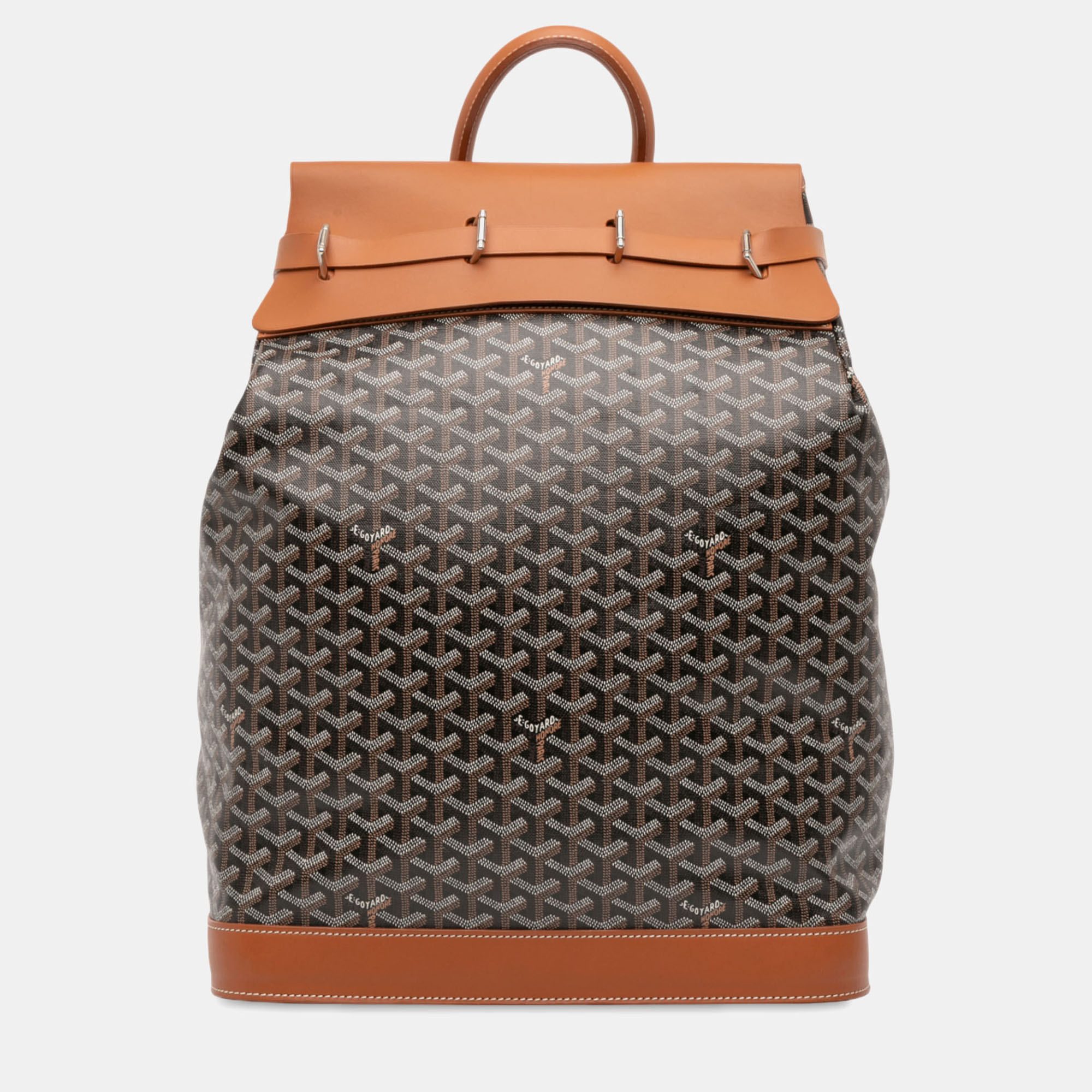 

Goyard Black Brown Goyardine Steamer PM