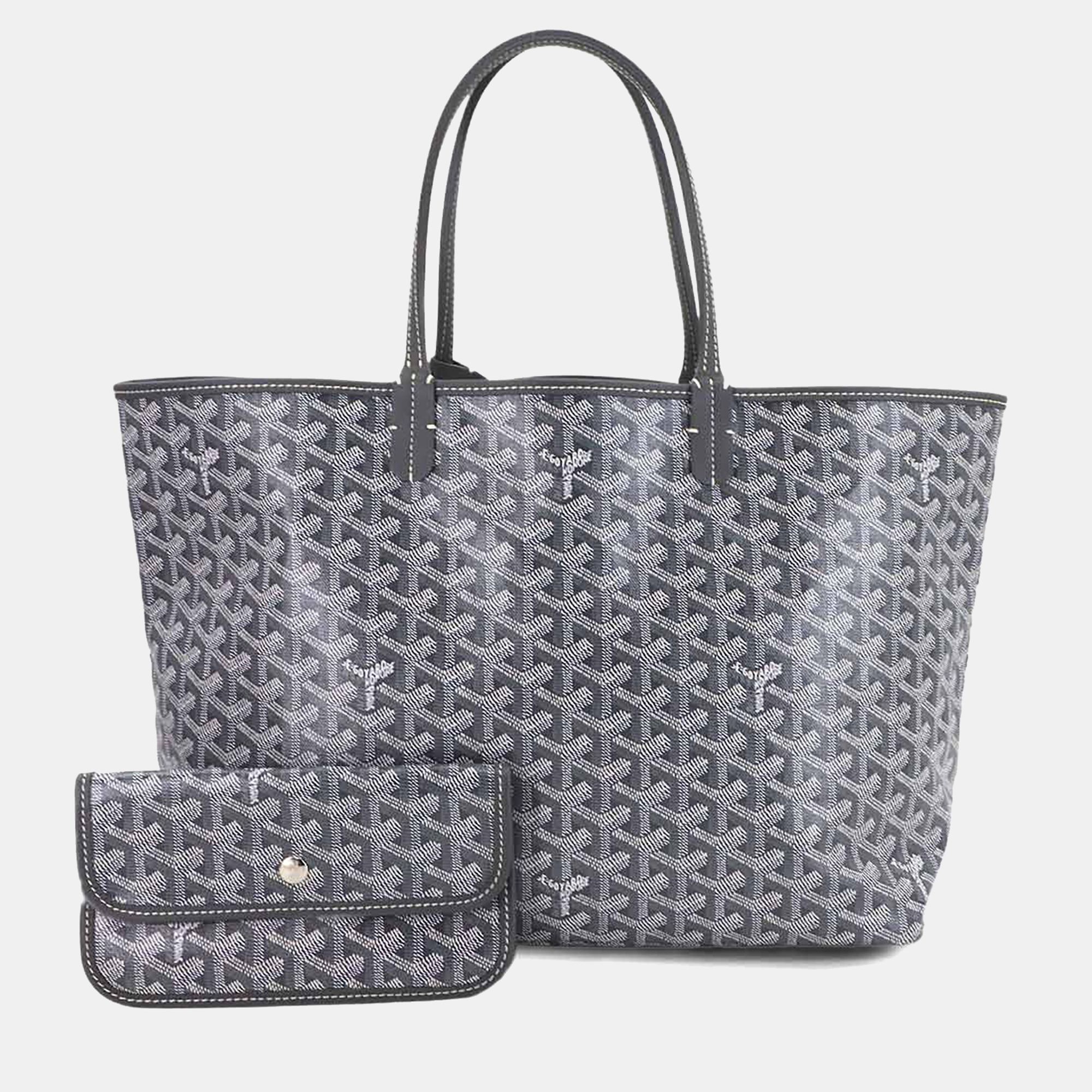

Goyard Saint Louis PM Gray PVC Leather Tote Bag, Grey
