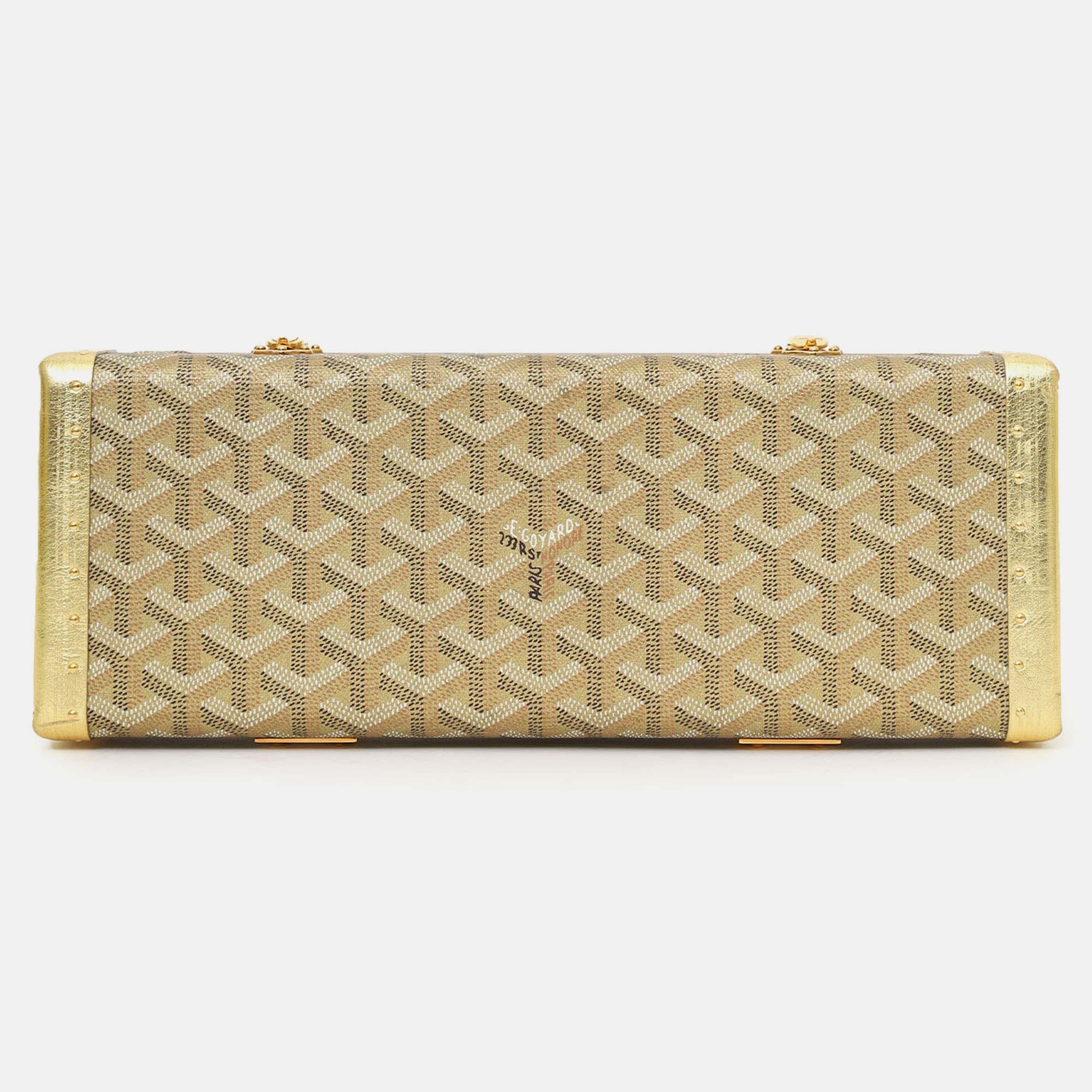 

Goyard Gold Goyardine Coated Canvas Saint-Honore Trunk Bag With Strap