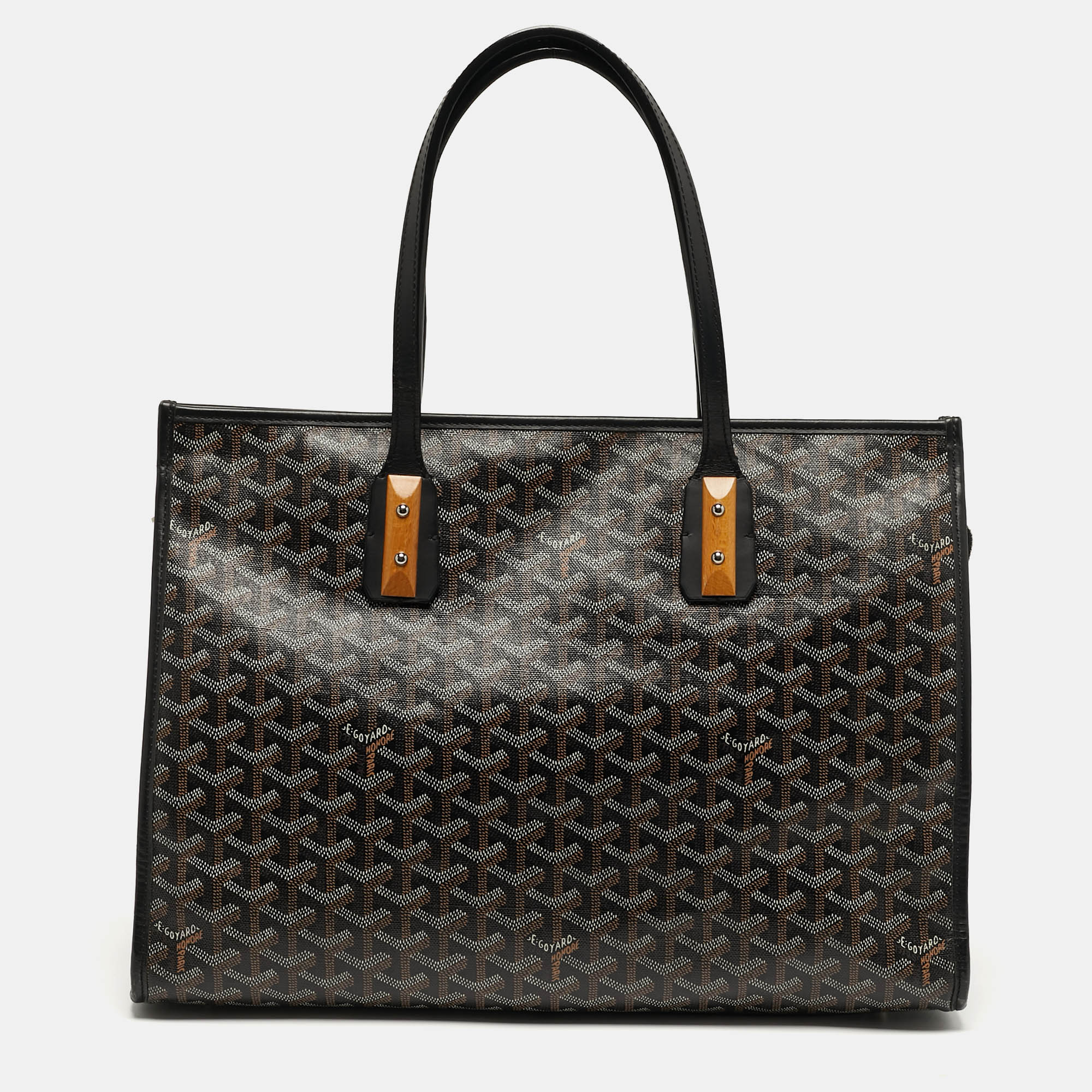 

Goyard Marquises Black Goyardine Coated Canvas and Leather Tote