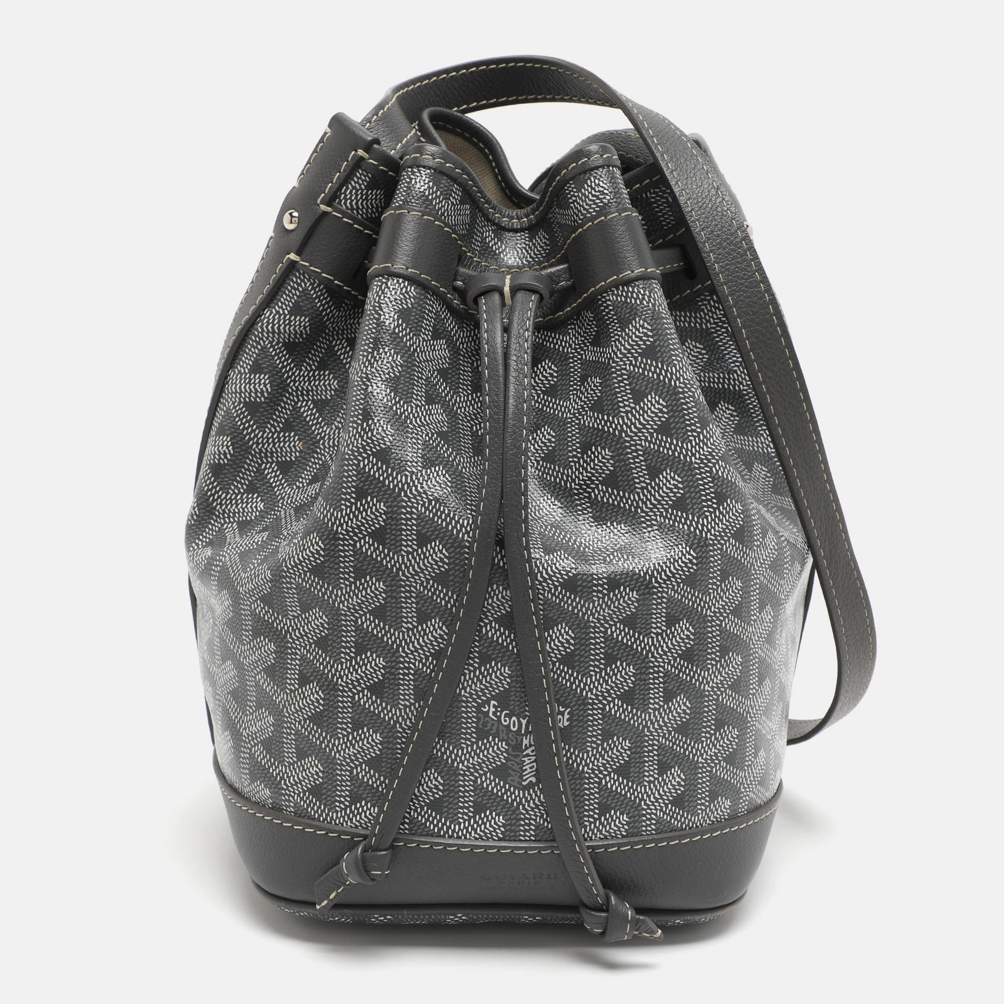 

Goyard Flot Petit Grey Goyardine Coated Canvas and Leather Bucket Bag