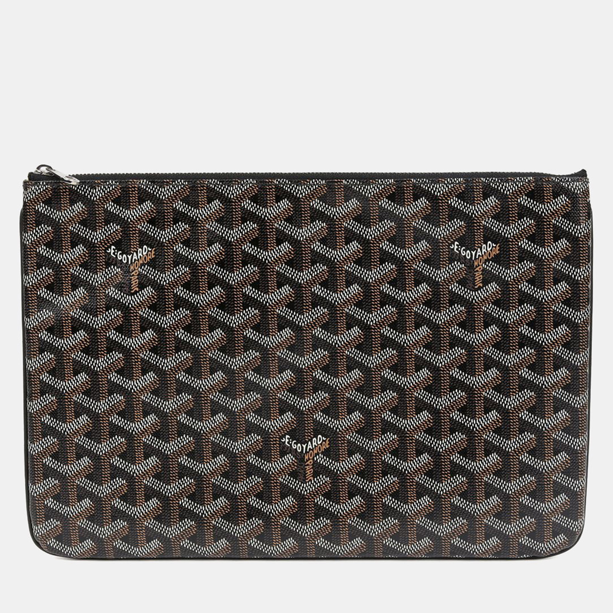 

Goyard Senatt MM Black Clutch, Brown
