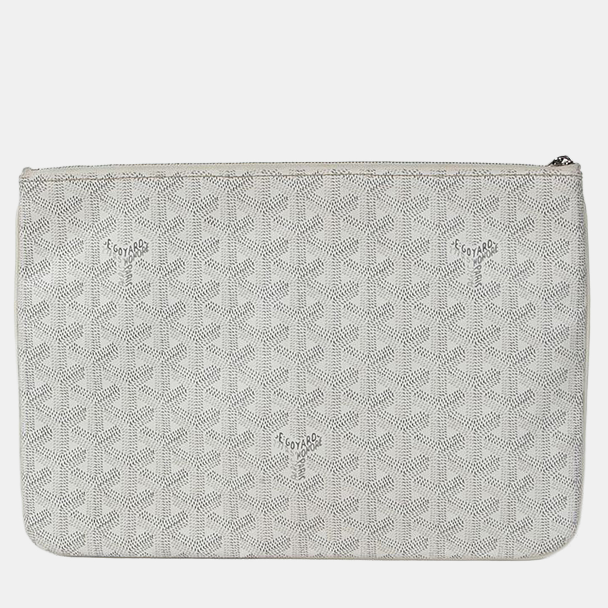 

Goyard Senat MM White Goyardine Canvas Clutch
