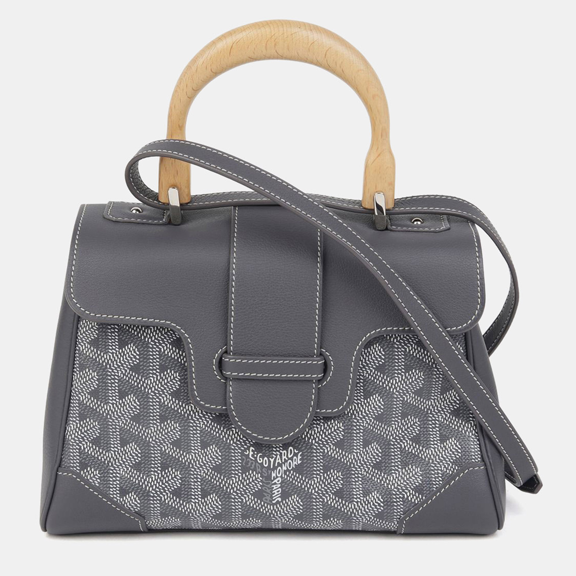 

Goyard Saigon Mini Gray Goyardine Canvas Tote Bag, Grey