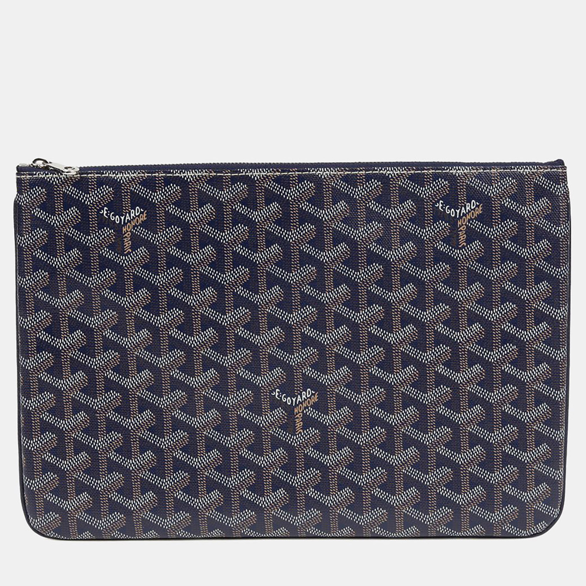 

Goyard Senat MM Blue Coated Canvas Clutch