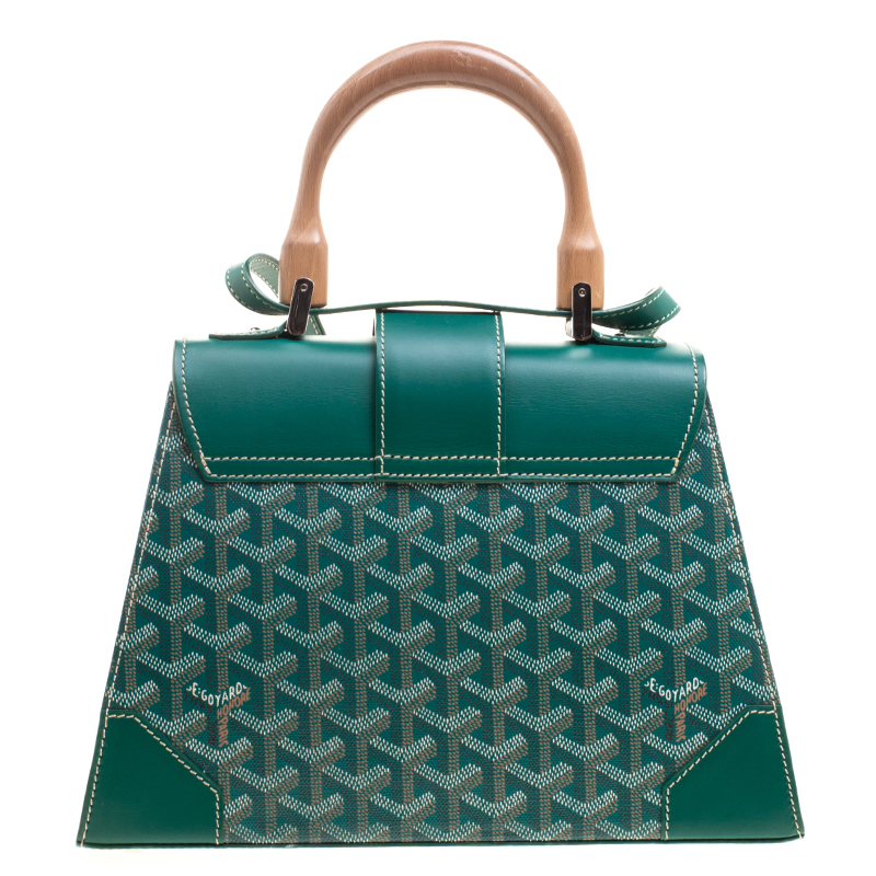 GOYARD, GREEN MINI SAIGON IN GOYARDINE CANVAS AND CALFSKIN WITH A WOODEN  TOP HANDLE, 2018, Handbags and Accessories2020, Sotheby…