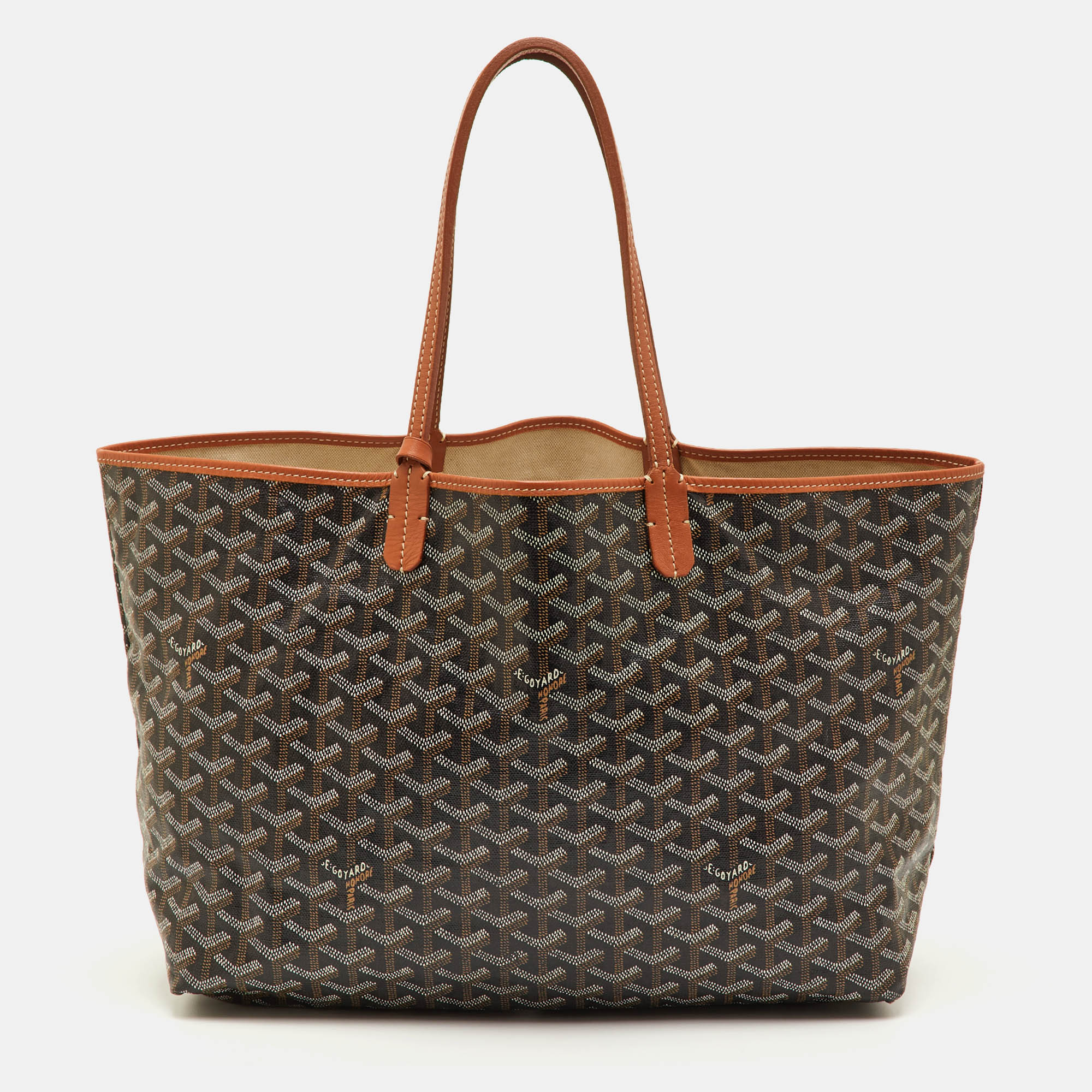 

Goyard St.Louis PM Goyardine Brown Coated Canvas and Leather Tote