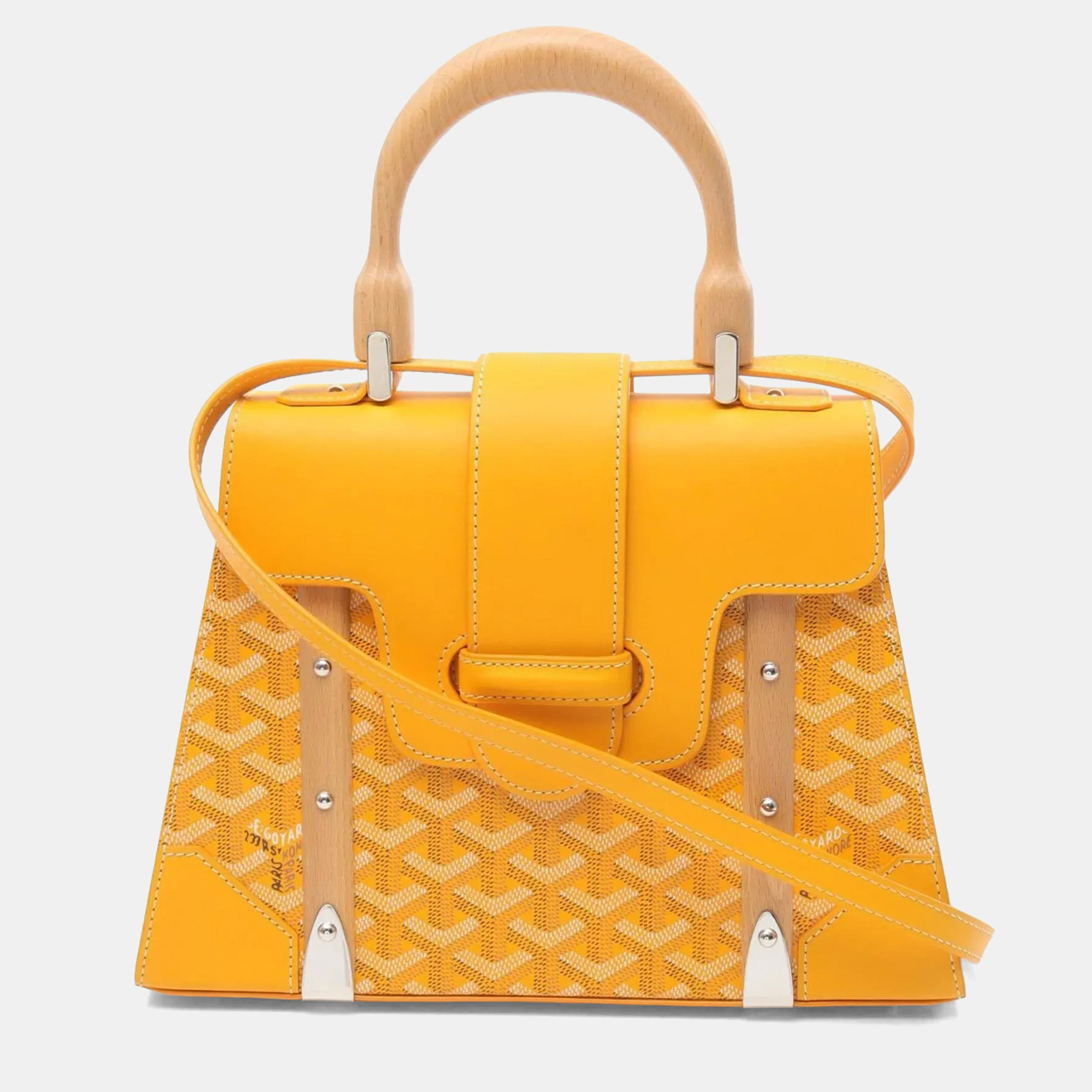 

Goyard Saigon Pm Handbag In Coated Canvas And Leather Multicolored Yellow.