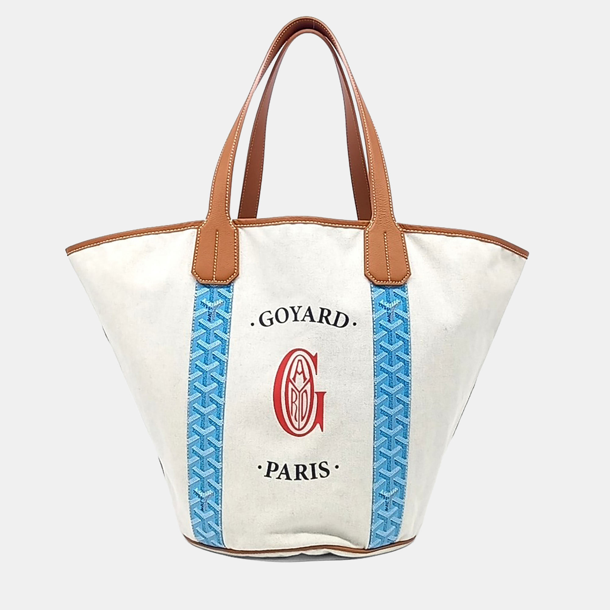 

Goyard Beige Blue Coated Canvas Belhara