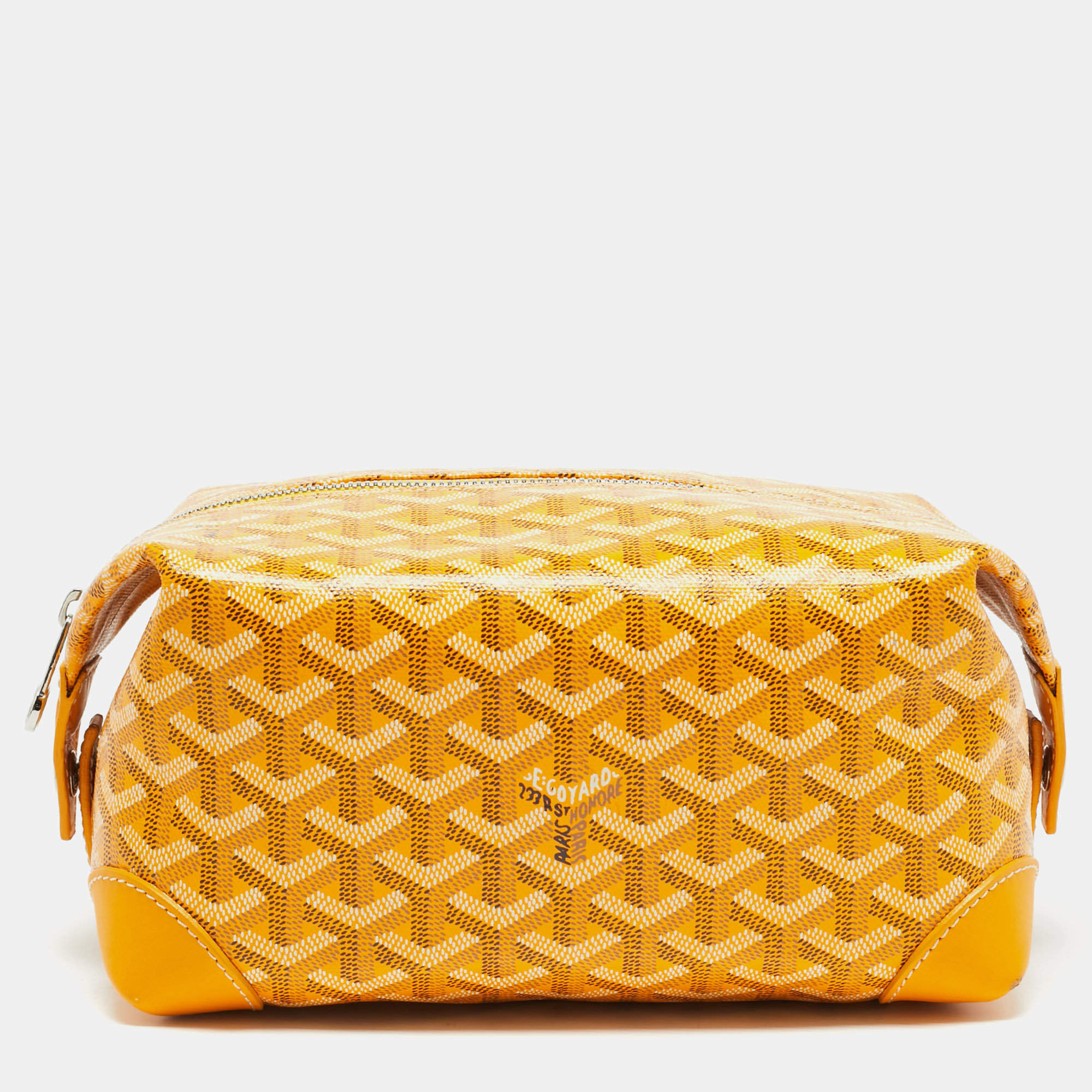 

Goyard Boeing 25 Yellow Goyardine Coated Canvas and Leather Make-Up Bag