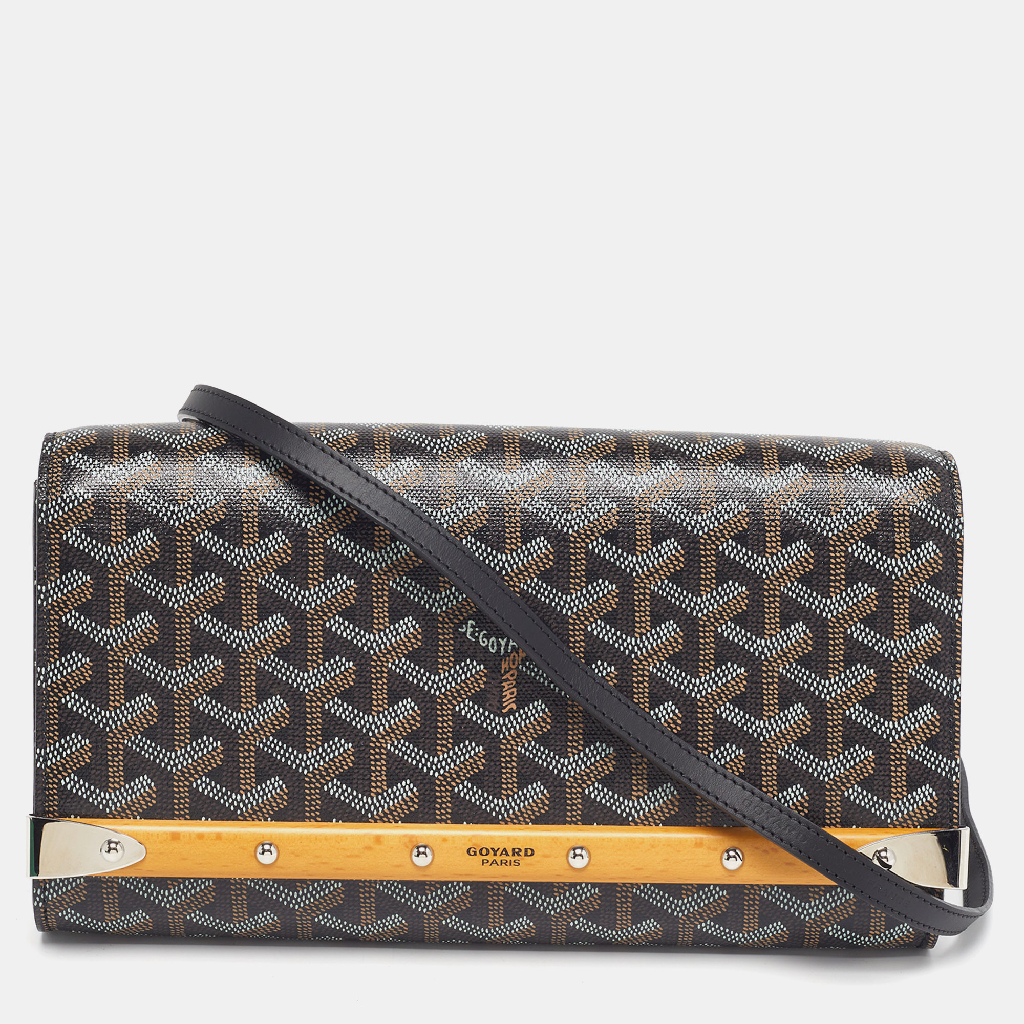 

Goyard Monte Carlo PM Black Goyardine Coated Canvas and Leather Clutch