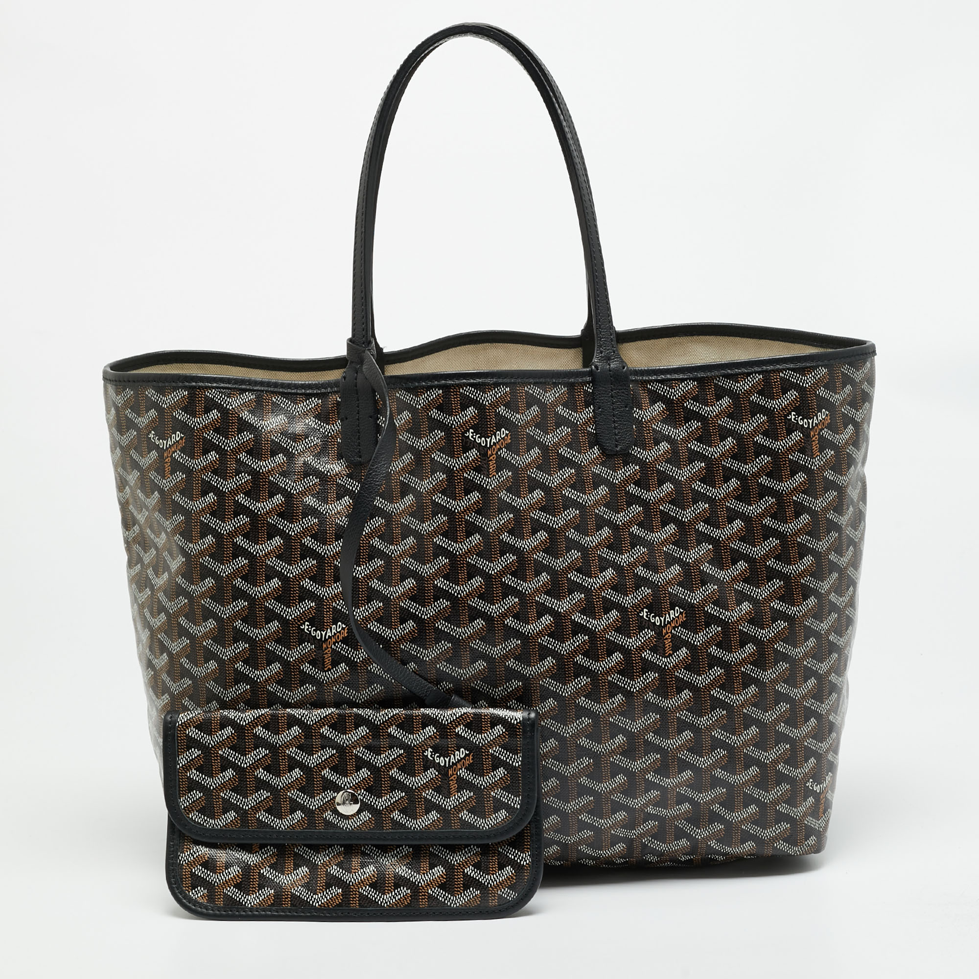 

Goyard Saint Louis PM Black Goyardine Coated Canvas and Leather Tote