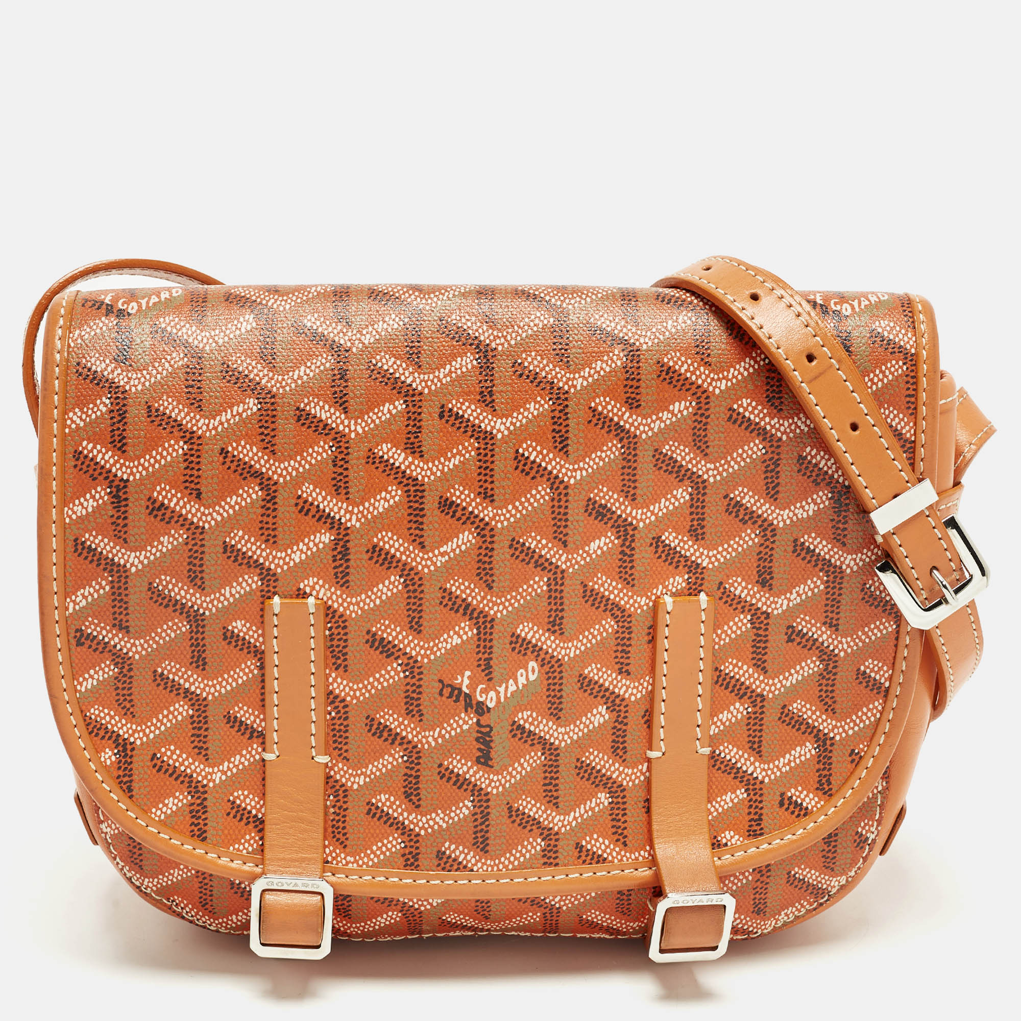 

Goyard Belvedere PM Orange Goyardine Coated Canvas and Leather Bag