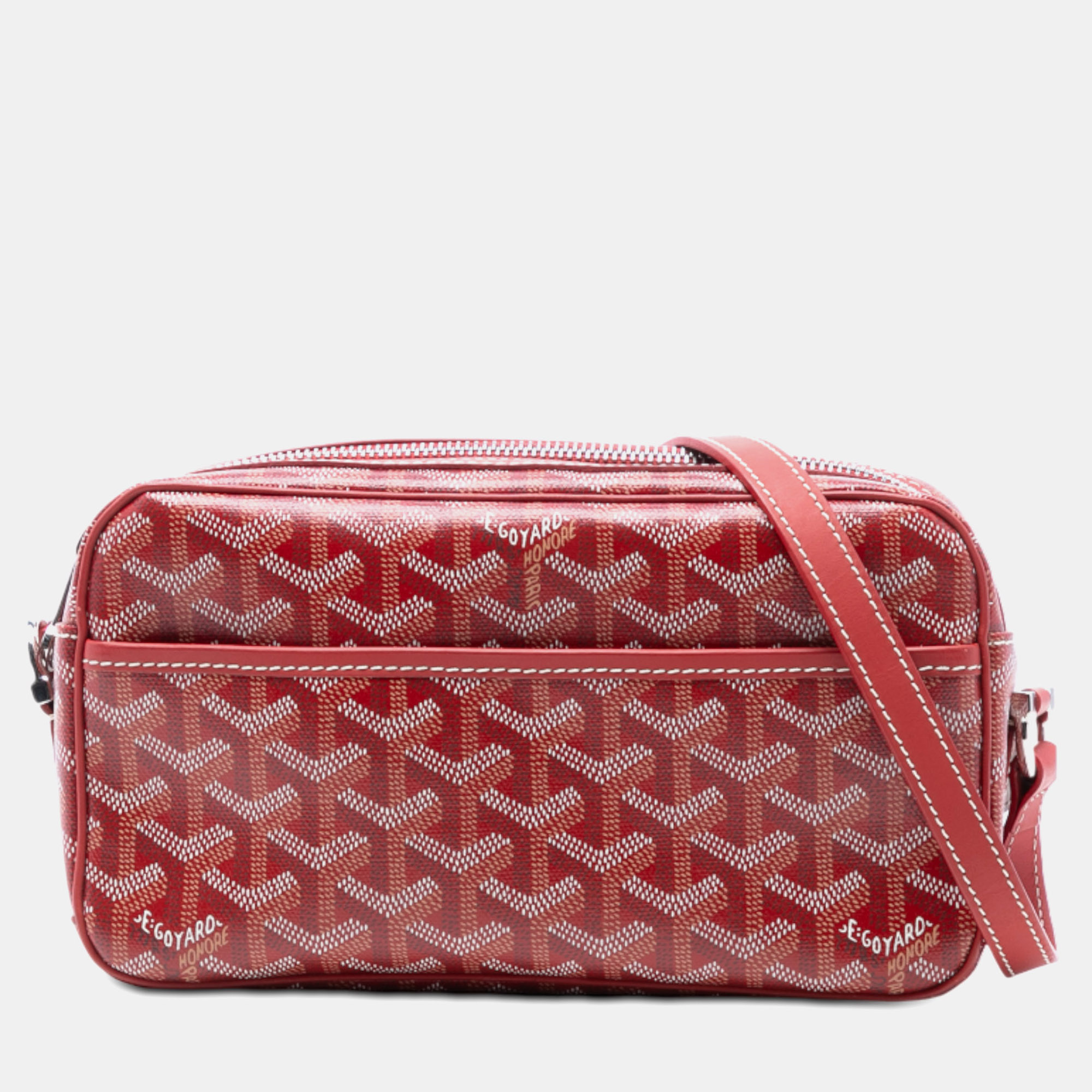 Pre-owned Goyard Ine Sac Cap Vert In Red