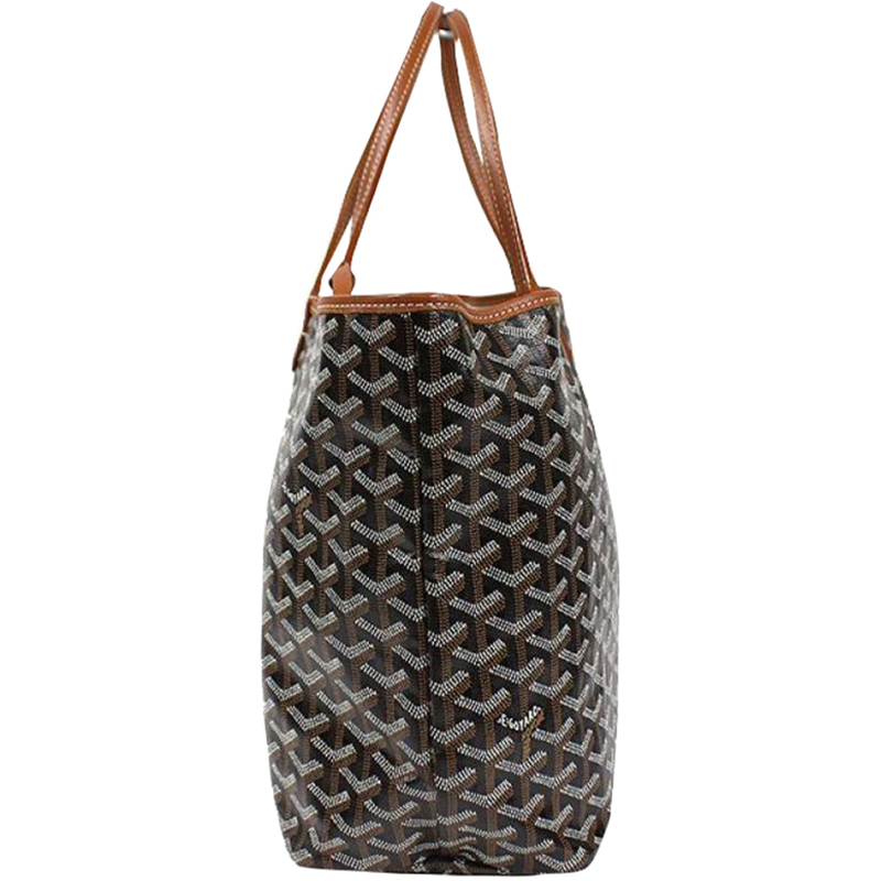 

Goyard Black/Brown Chevron Print Coated Canvas St. Louis Martin Tote Bag