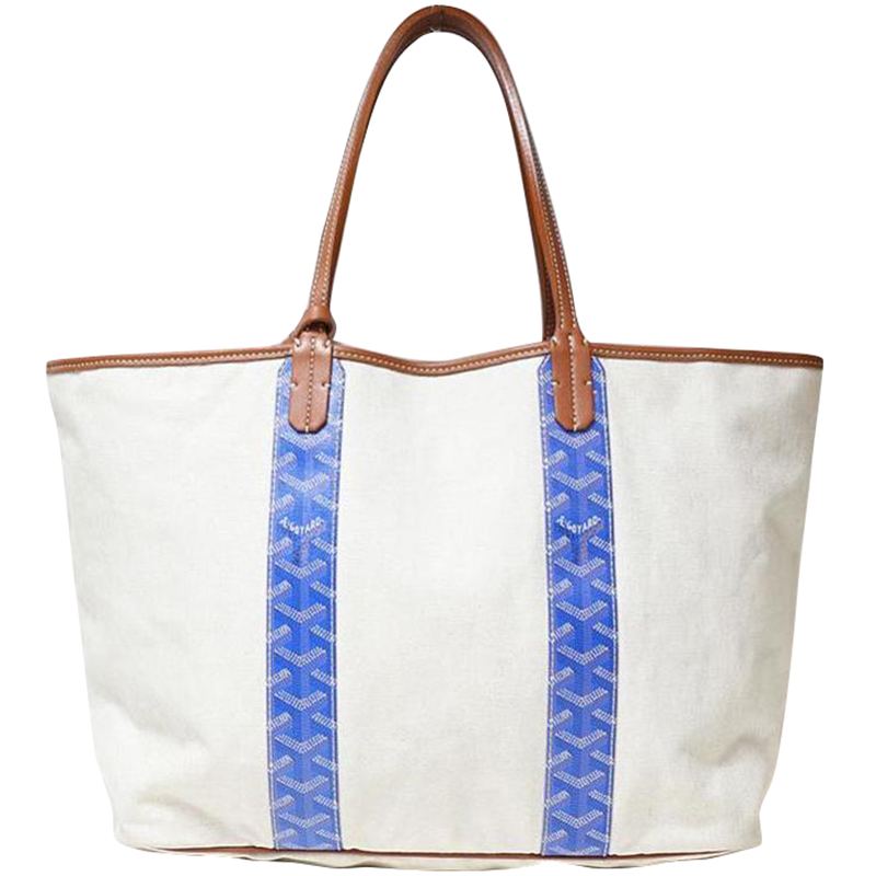 

Goyard Blue Coated Canvas Leather Tote Bag