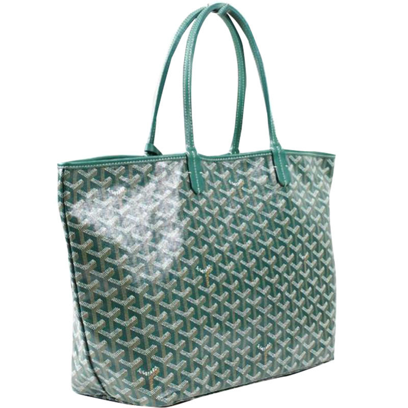 

Goyard Green Coated Canvas Leather St. Louis Martin Tote Bag