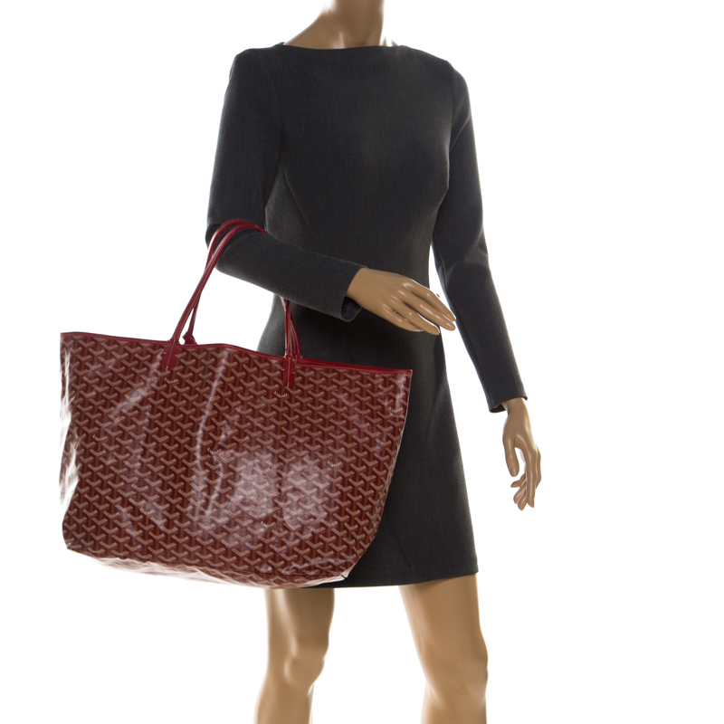 

Goyard Red/White Goyardine Coated Canvas St. Louis GM Tote