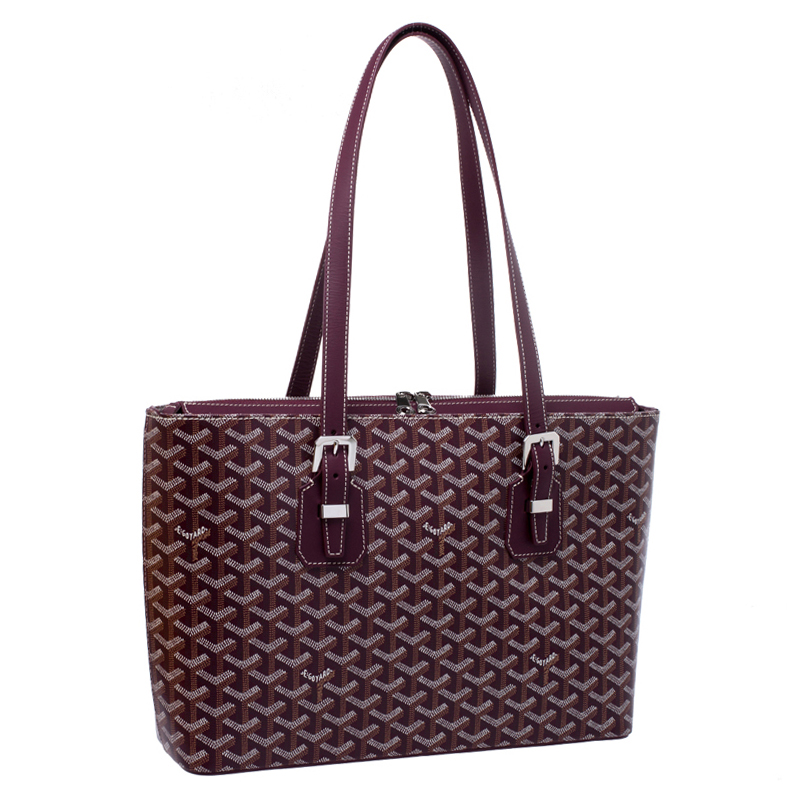 Goyard Burgundy Coated Canvas Okinawa GM Tote