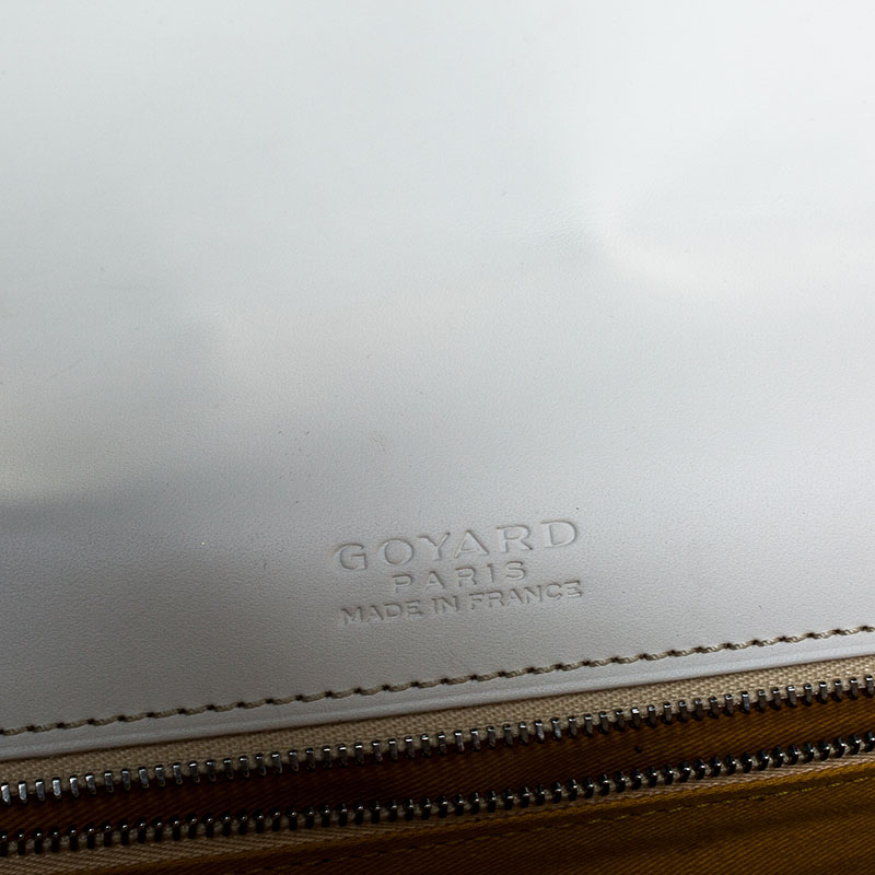 Goyard White Chevron Print Coated Canvas Belvedere MM Bag Saddle Bag