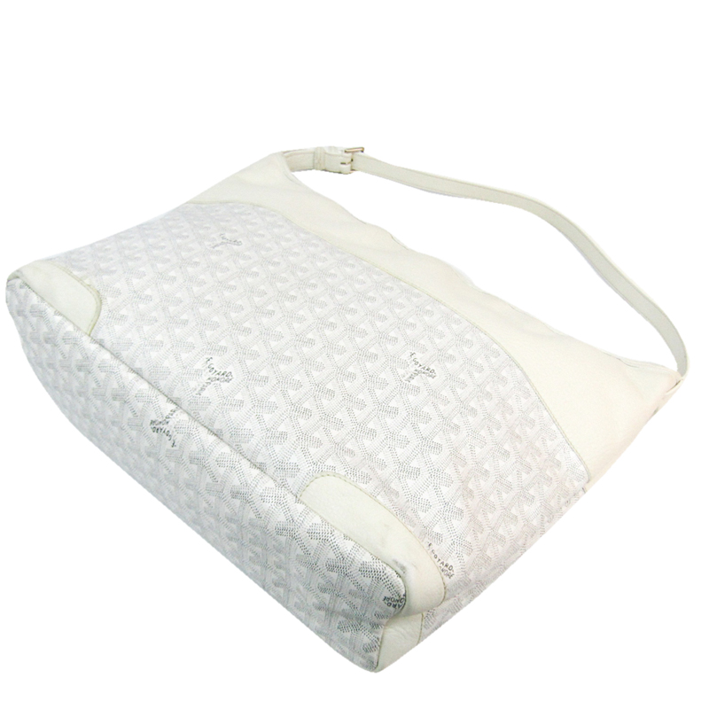 

Goyard White Chevron Coated Canvas/Leather Grenadines Shoulder Bag