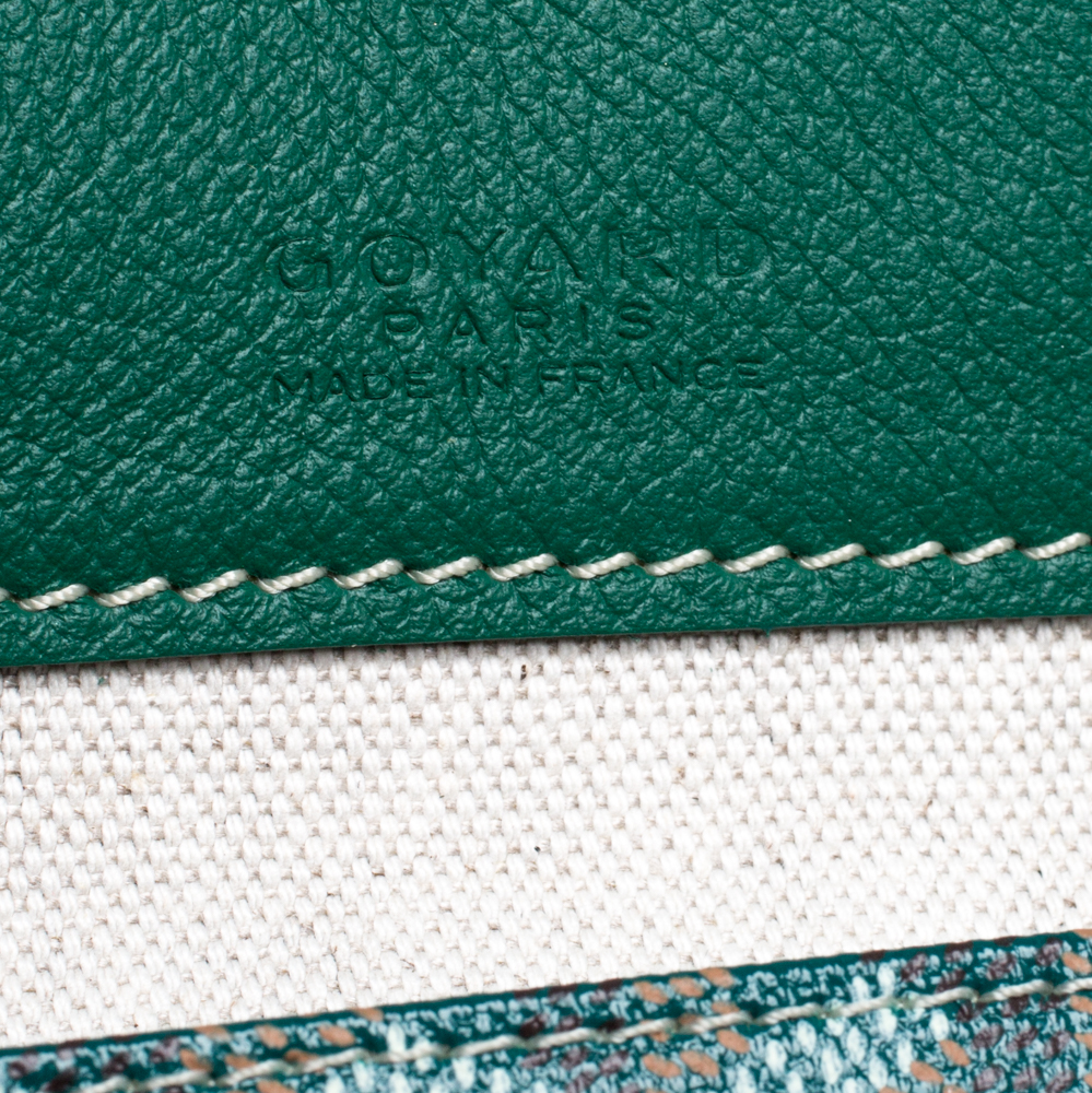 Goyard Saint Louis PM Beige Green Cream Leather Cloth ref.813890 - Joli  Closet