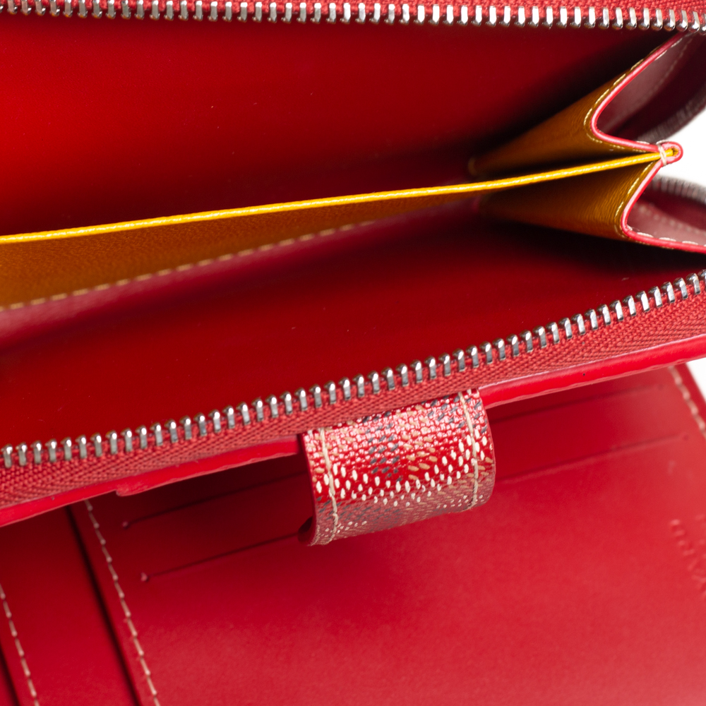 

Goyard Red Goyardine Coated Canvas Tuileries Zip Compact Wallet