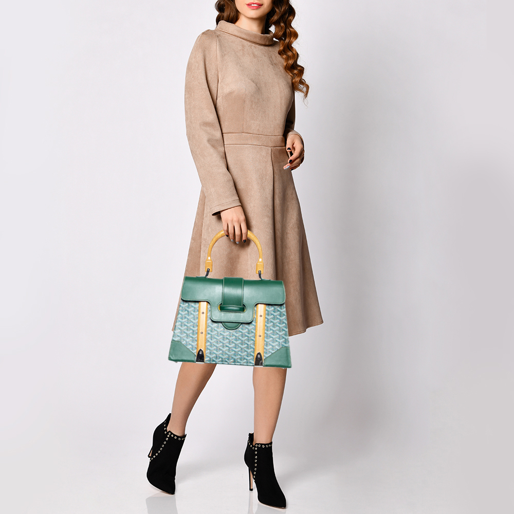 

Goyard Green Goyardine Coated Canvas and Leather Saigon MM Top Handle Bag